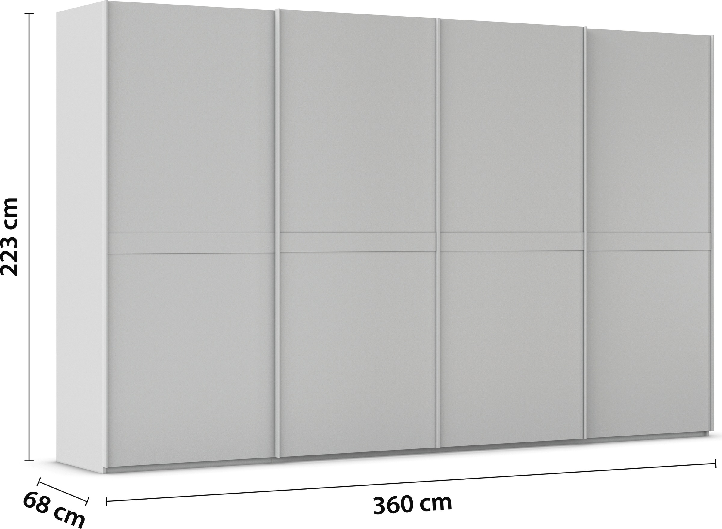rauch Schwebetürenschrank »Kleiderschrank Schrank Garderobe Schlafzimmerschrank SCALE-LINE«, edle Optik mit Bauchbinde in Korpusfarbe Dekorfront MADE IN GERMANY