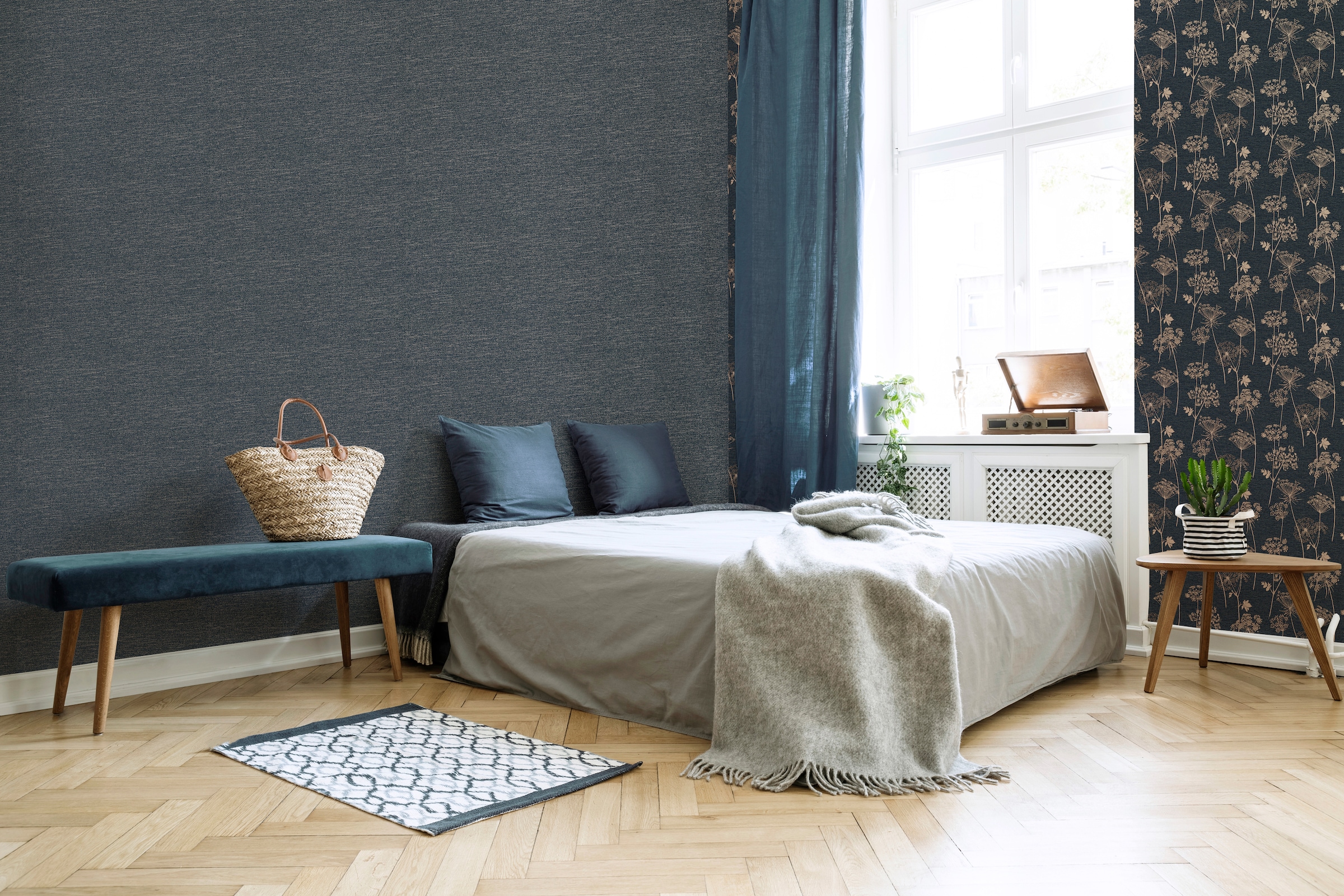 Superfresco Easy Vliestapete »Heritage Texture« kariert Dunkelblau - 10mx52cm