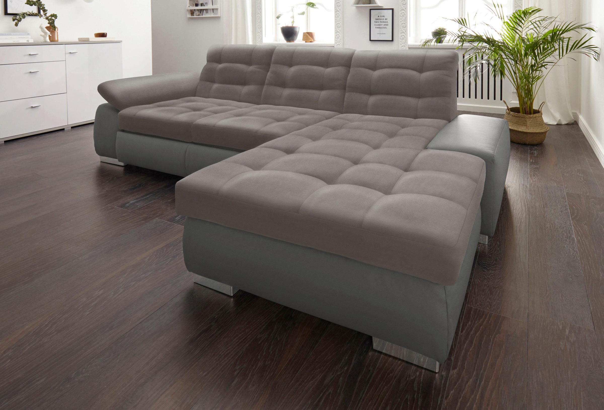sit&more Ecksofa »Ontario L-Form«, XXL, wahlweise mit Bettfunktion günstig online kaufen