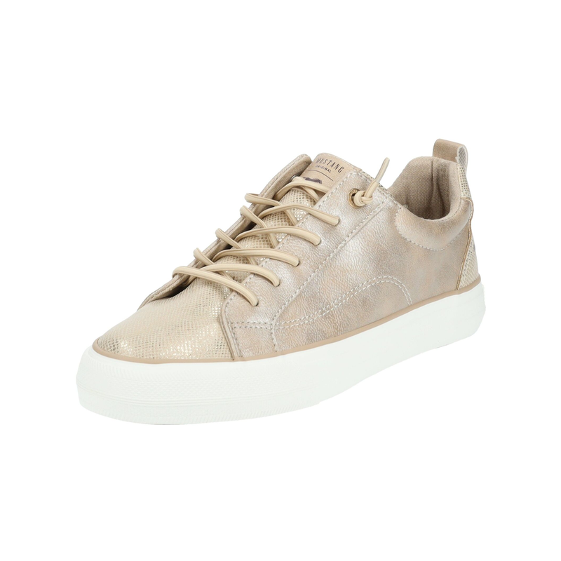 MUSTANG SHOES Sneaker »Sneaker Lederimitat/Textil« Champagner 36 36 Verschluss: Schnürung