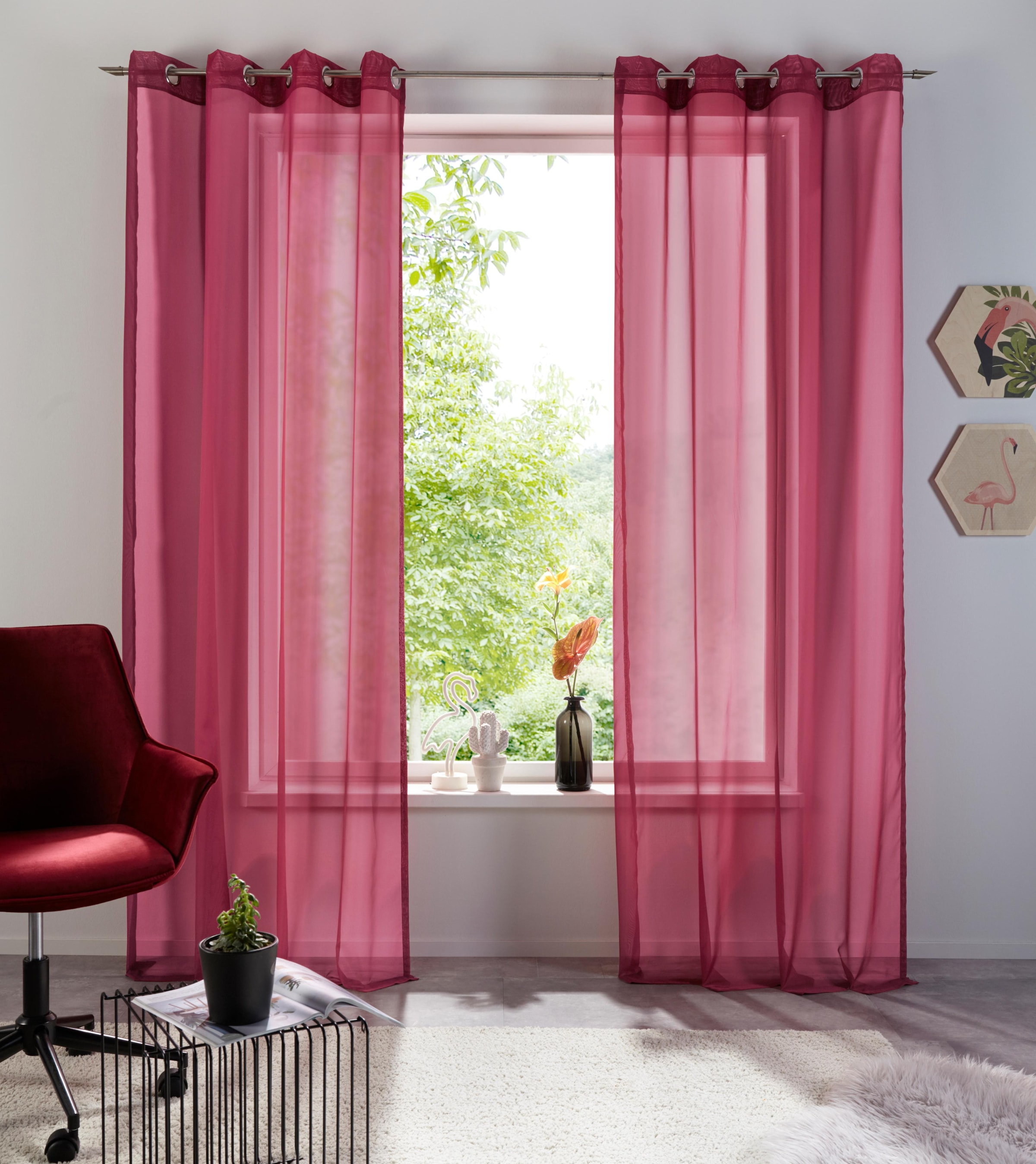 my home Gardine »XANA«, (1 Voile, %Sale im transparent, jetzt einfarbig Polyester, St.)