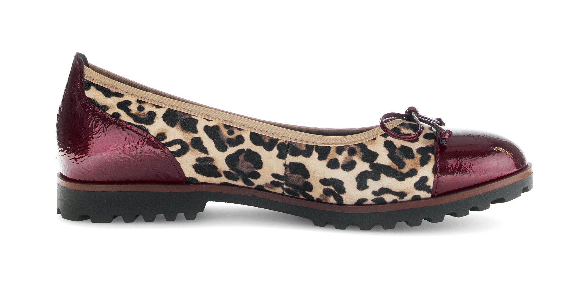 Gabor Ballerina, Blockabsatz, Businessschuh, Schlupfschuh im angesagten Leo-Look