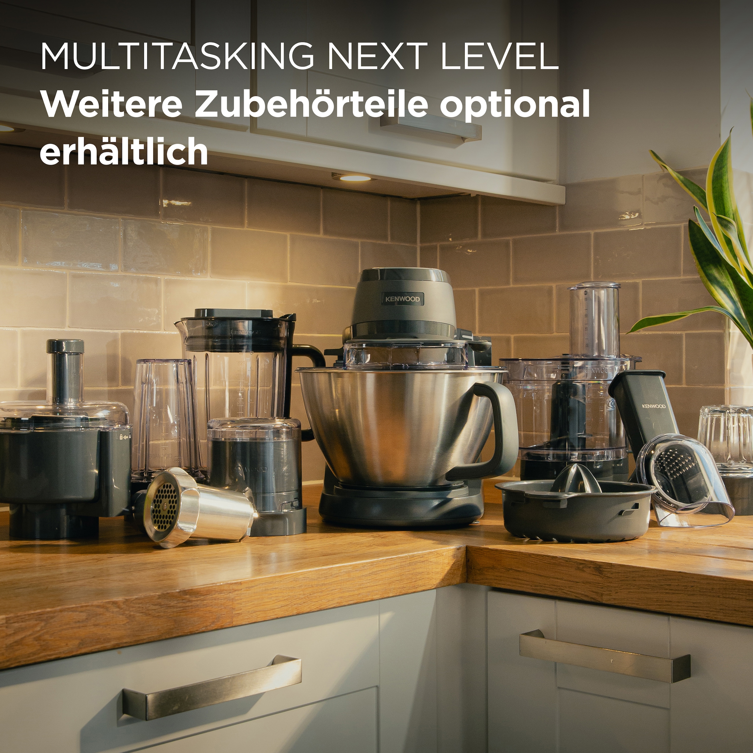 Kenwood Küchenmaschine »Multi Tasker KHC30.070GY« Inkl. 4,3L Schüssel, 3 Aufsätze, Spritzschutz, Zitruspresse