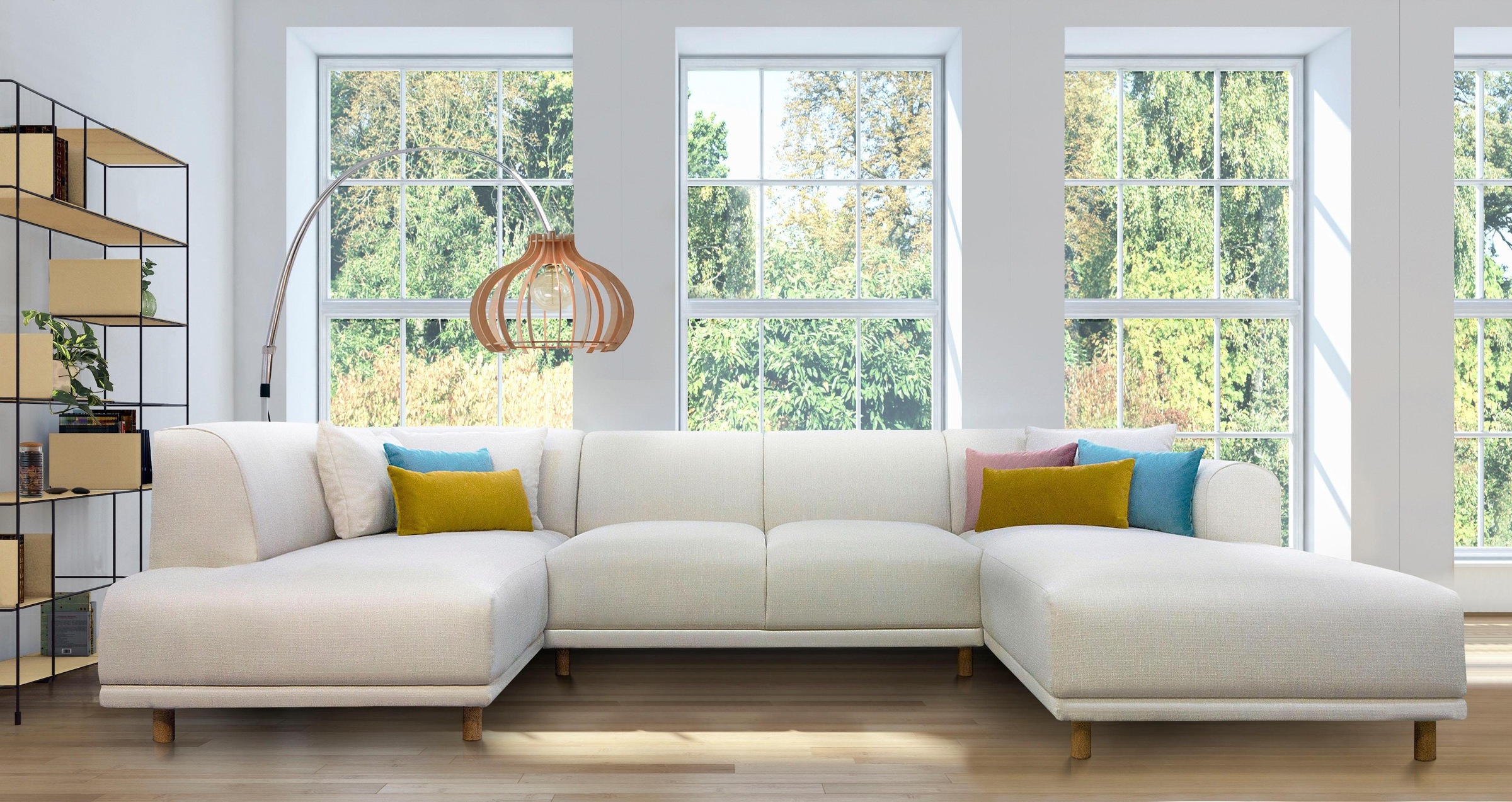 andas Wohnlandschaft »Maroon U-Form«, in skandinavischem Design, mit losen günstig online kaufen