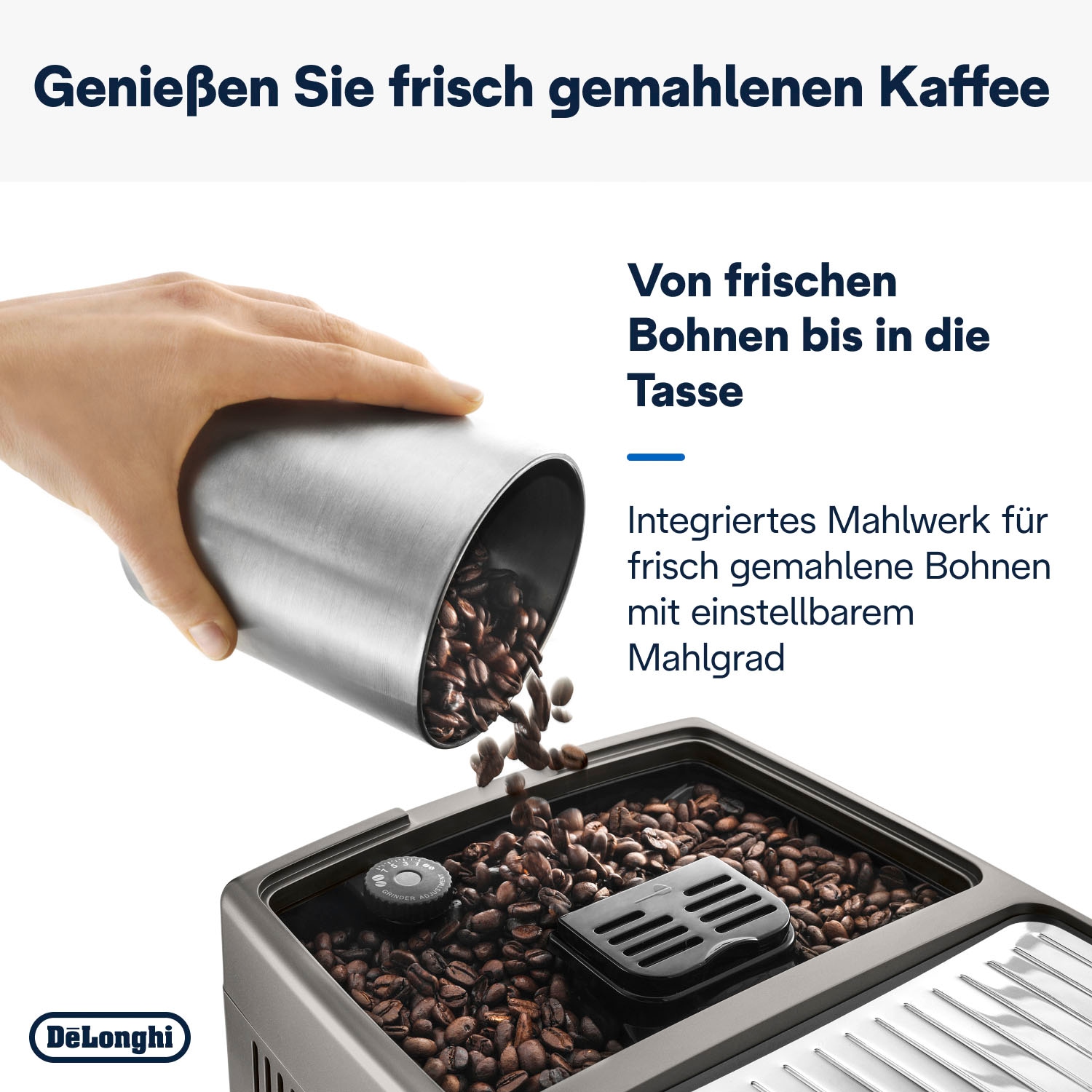 370.95.T, Kaffeevollautomat Kegelmahlwerk Dinamica 1,8l bestellen De\'Longhi auf Rechnung ECAM Tank, Plus