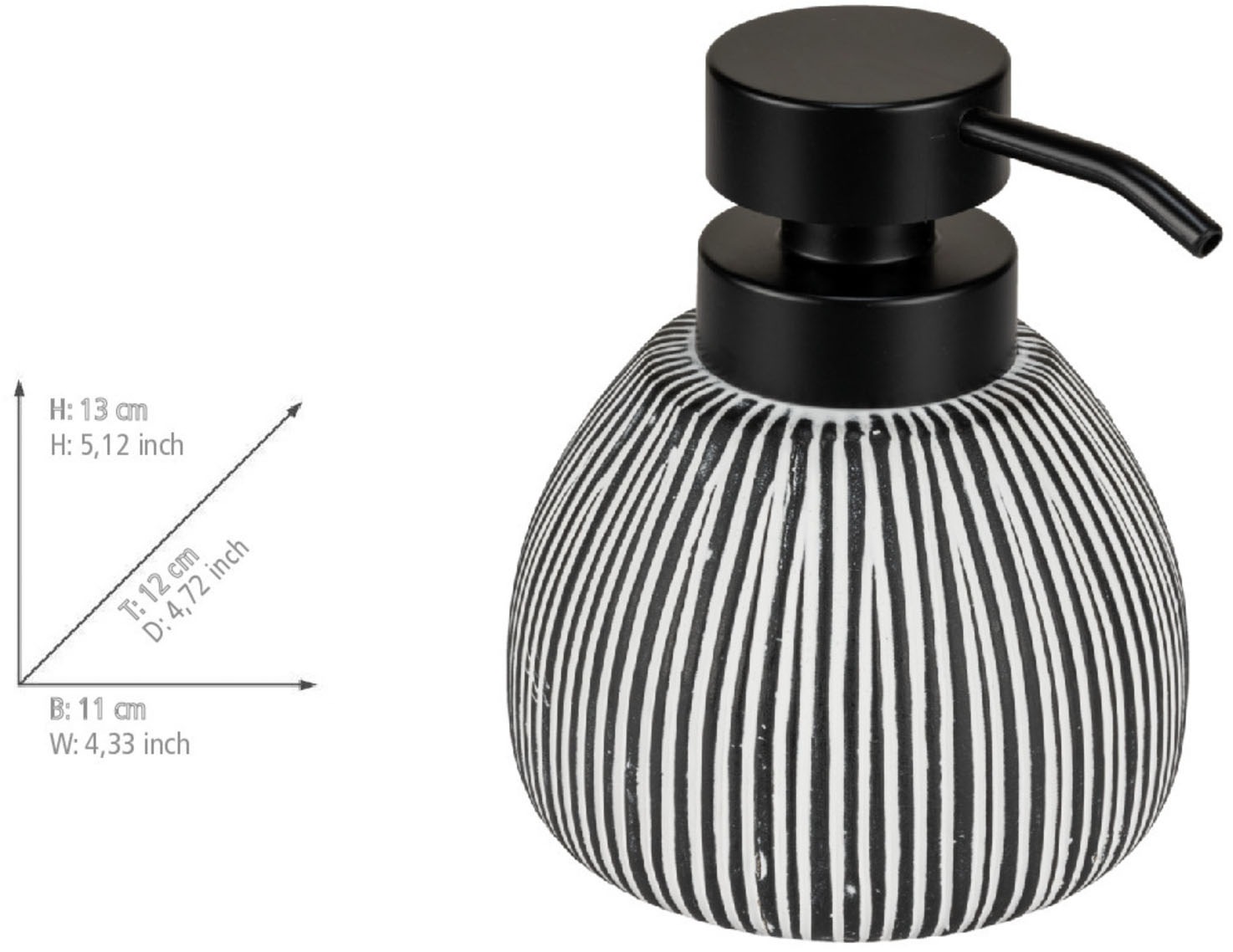 WENKO Seifenspender »Pascoli« Bad-Accessoire Set, strukturierte Oberfläche mit Goldakzenten, Keramik