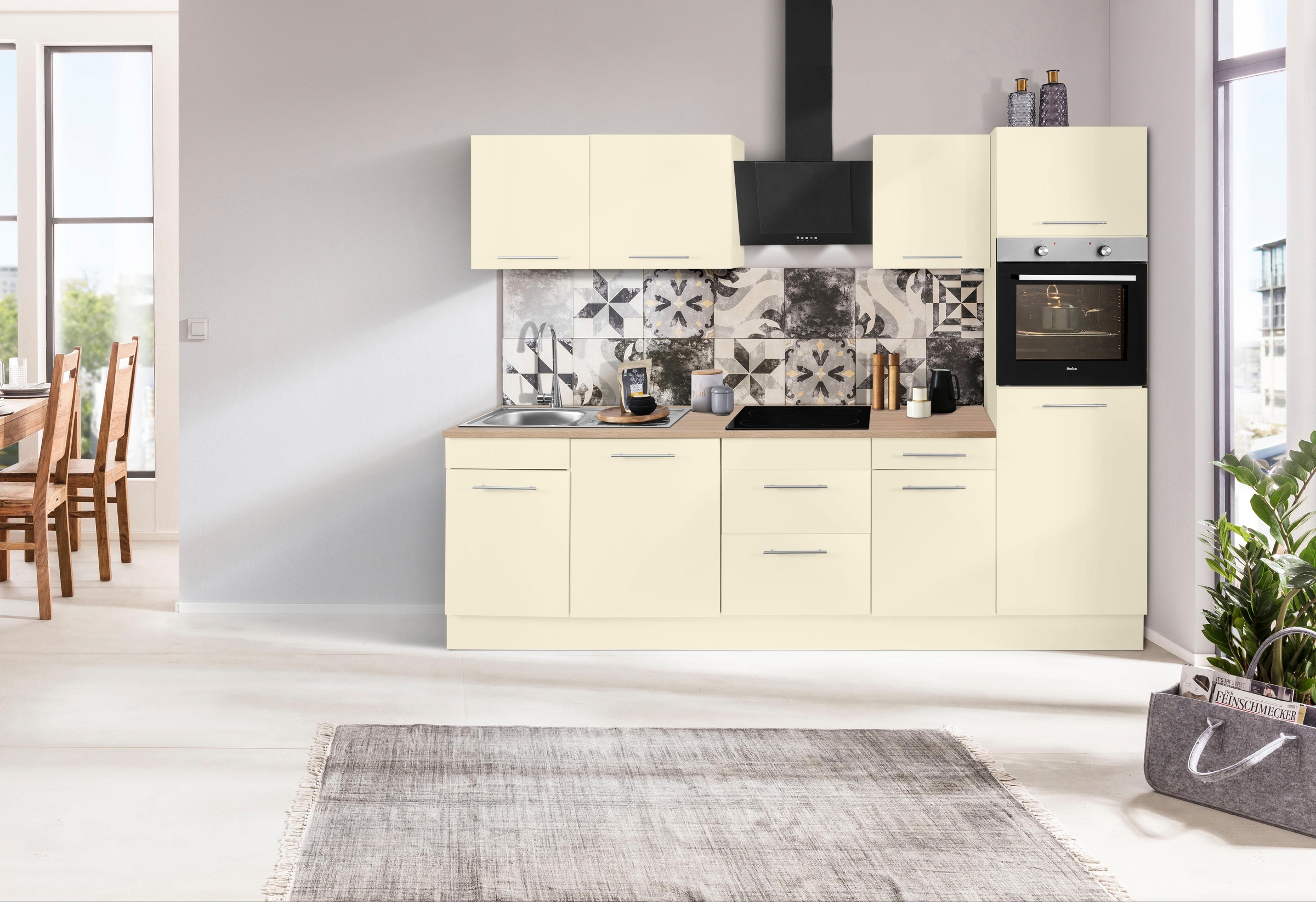 wiho Küchen Küchenzeile »Ela«, Breite 280 cm, Soft-Close-Funktion, höhenverstellbare Füße