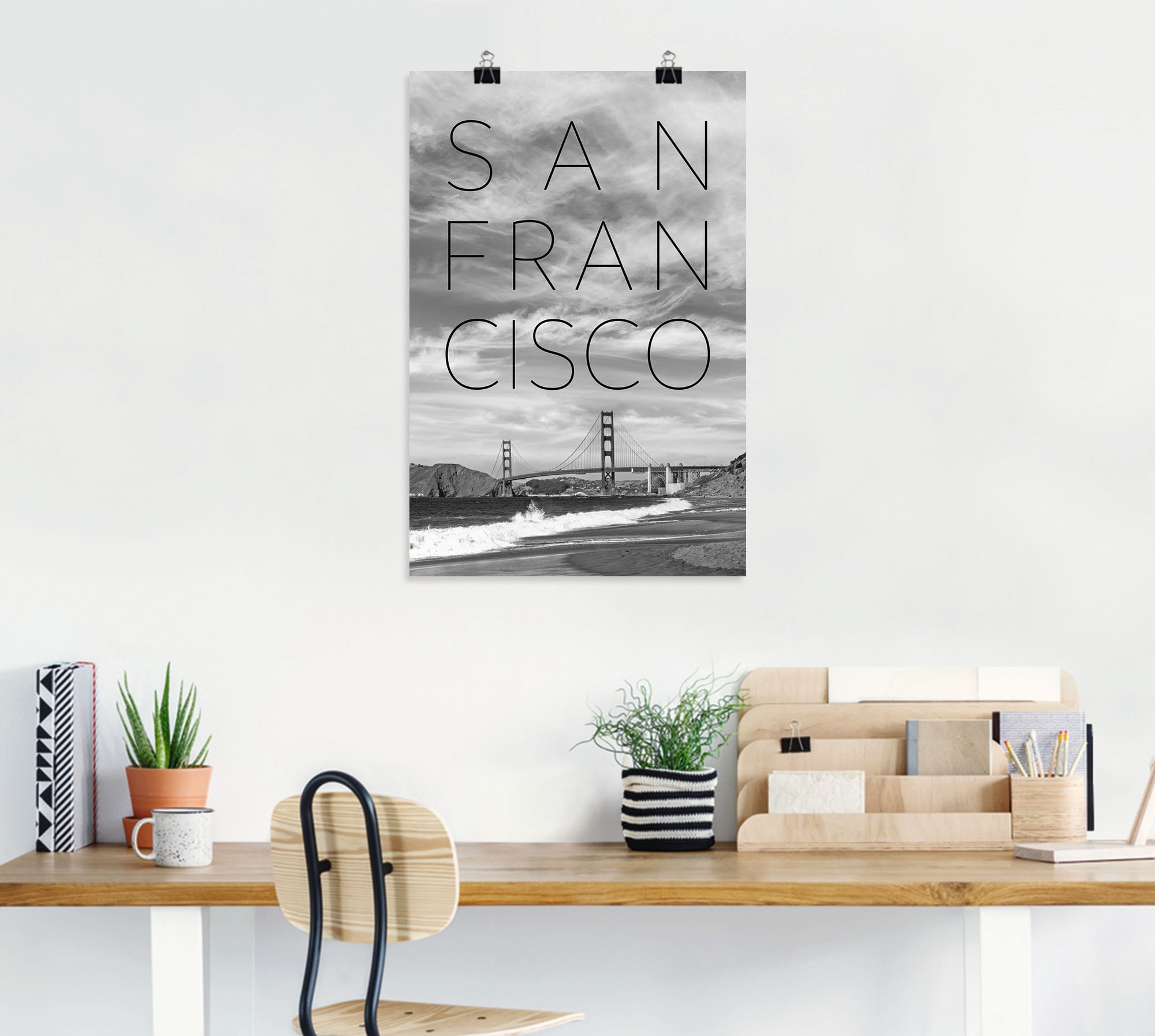 Artland Poster »Golden Gate Bridge & Baker Beach«, San Francisco, (1 St.), als Alubild, Leinwandbild, Wandaufkleber oder Poster in versch. Größen