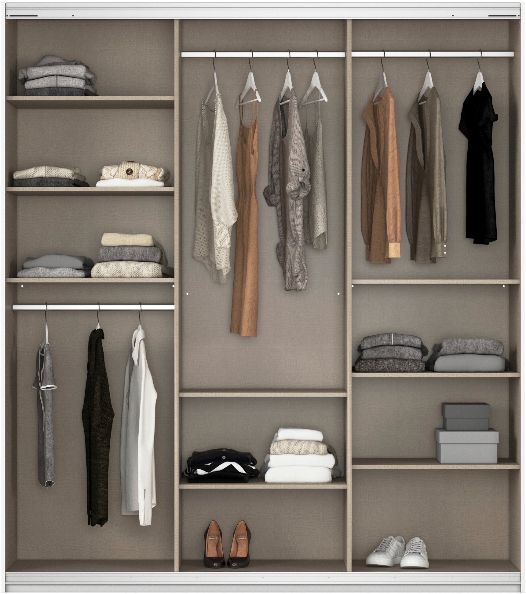 rauch Schwebetürenschrank »Kleiderschrank Schrank Garderobe AGORDO«, Top Innenausstattung, in 4 Breiten und 2 Höhen MADE IN GERMANY