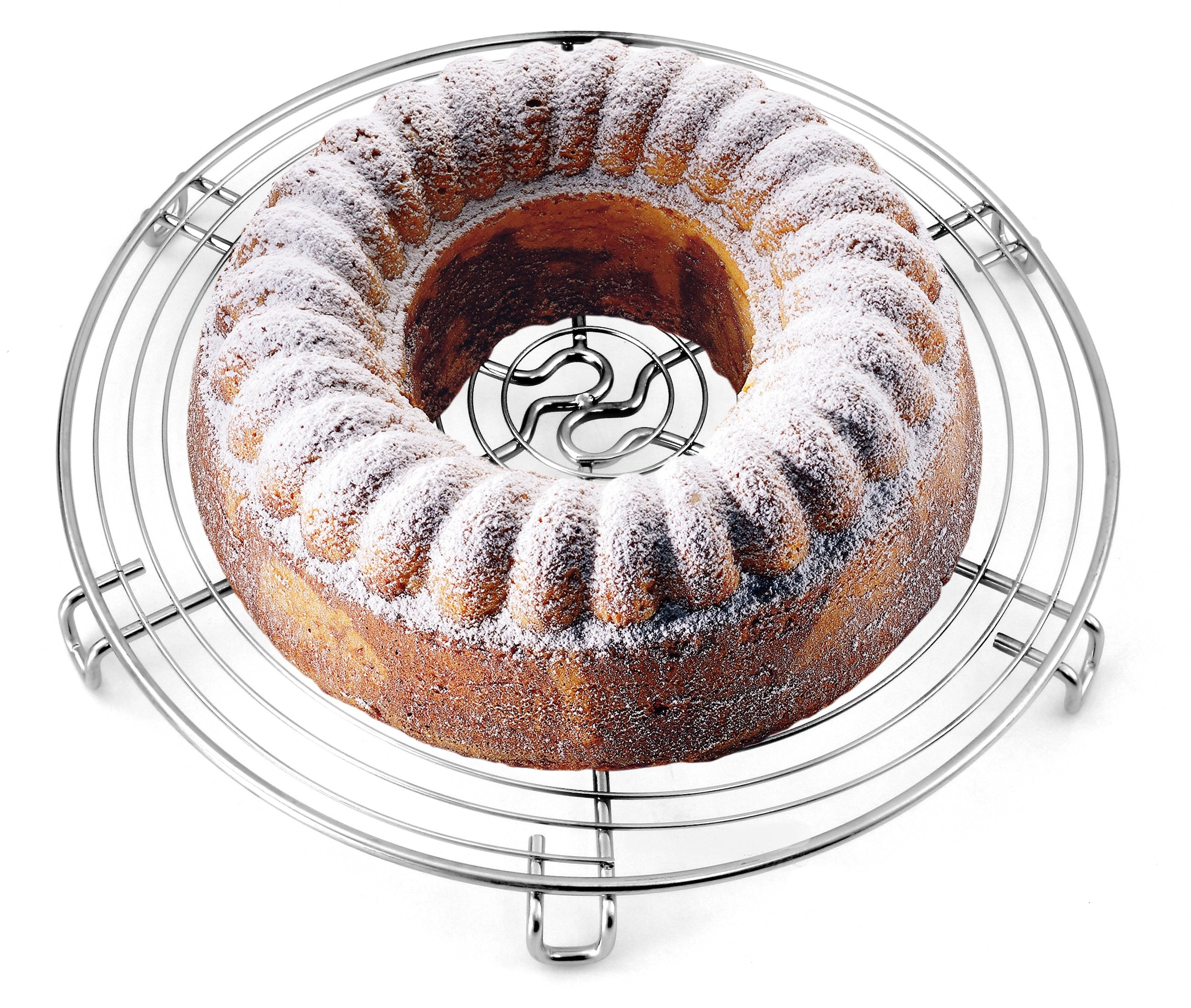 FMprofessional Küchenrost »Torten- und Kuchenrost, Ø36 cm Edelstahl, Rostfrei« Ideal zum Abkühlen und Dekorieren von Backwaren, Spülmaschinengeeignet