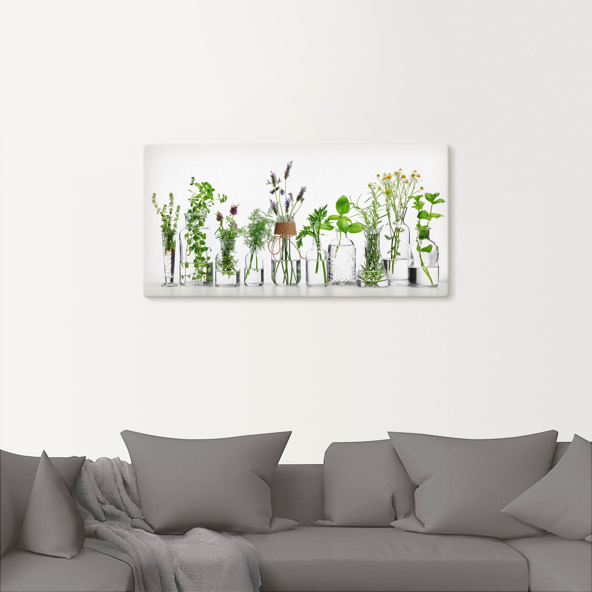 Artland Wandbild »Öle mit Kräutern«, Kräuterbilder, (1 St.), als Alubild, Outdoorbild, Leinwandbild, Poster, Wandaufkleber