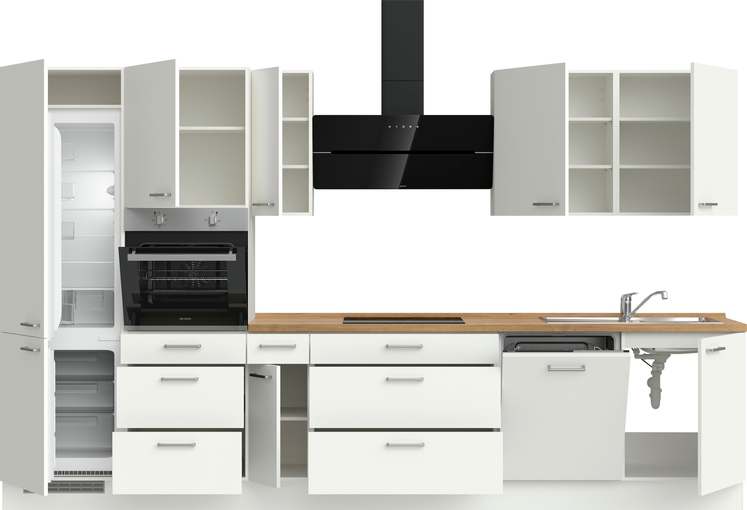 nobilia® Küchenzeile »"Touch II"«, vormontiert, Ausrichtung wählbar, Breite 360 cm, wahlw. mit E-Geräten
