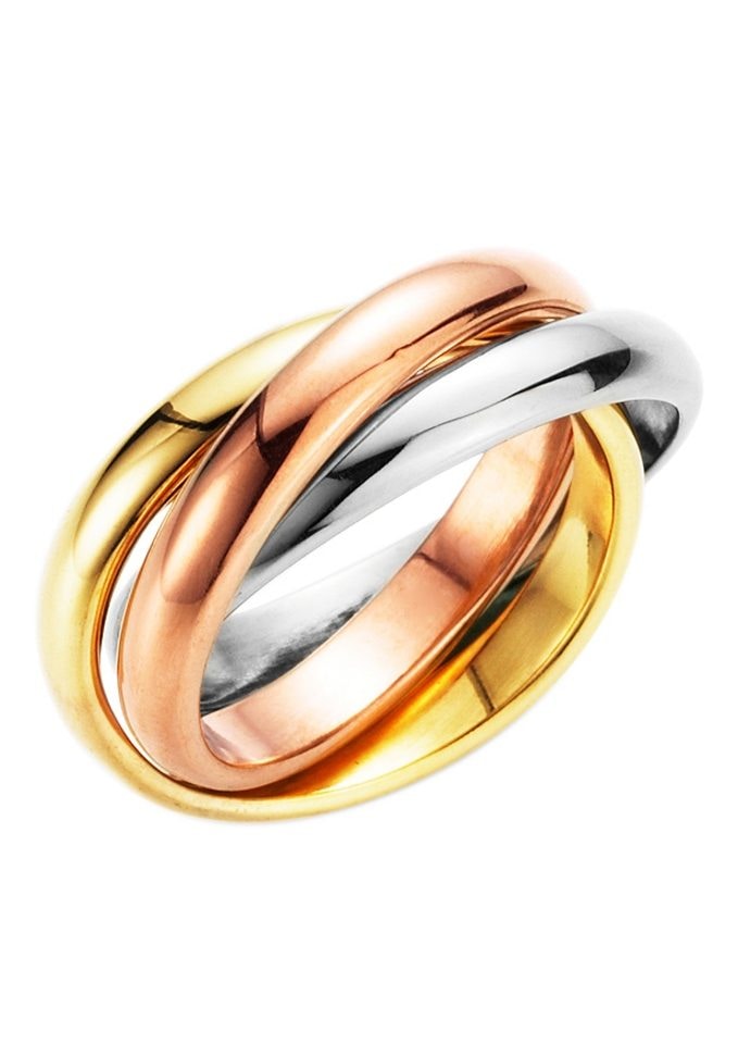 3-fach Firetti tricolor« online »Schmuck Geschenk, Fingerring verschlungen, bestellen