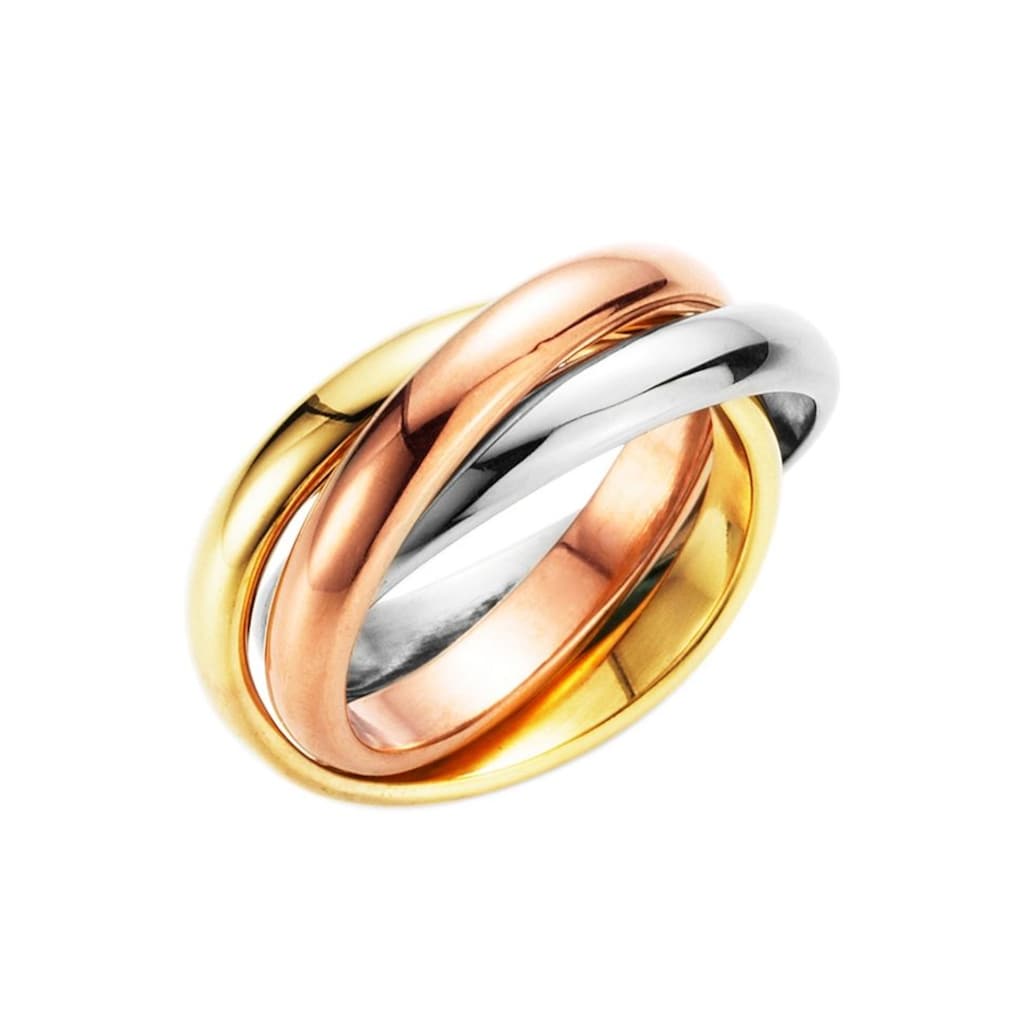 Firetti Fingerring »Schmuck Geschenk, 3-fach verschlungen, tricolor«