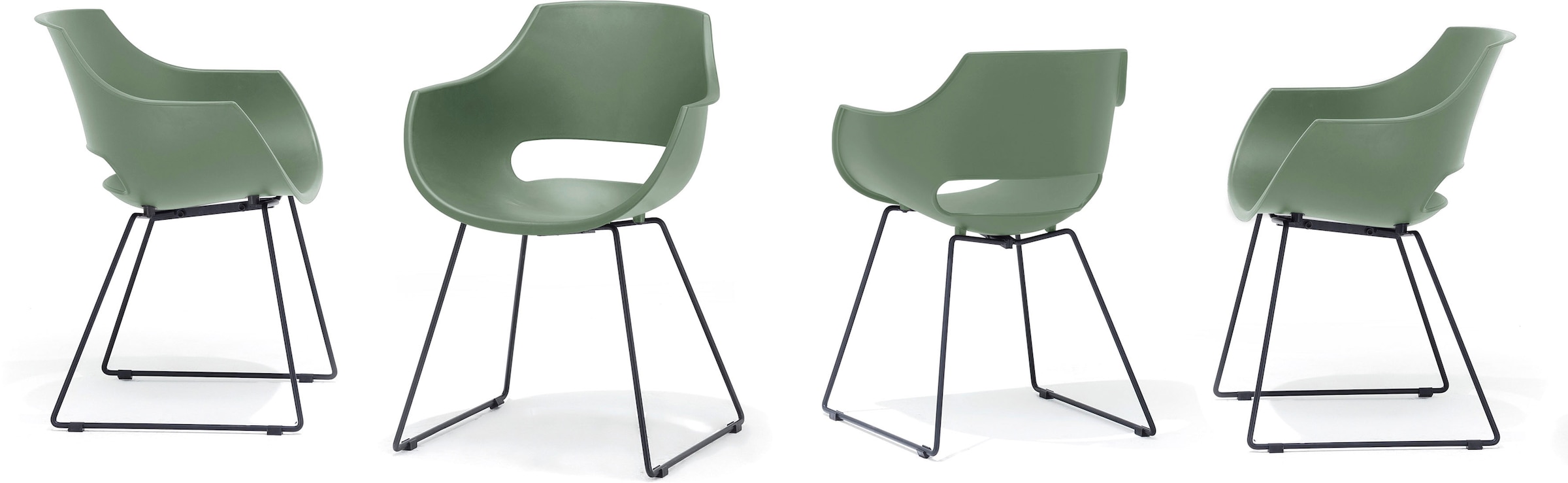 MCA furniture Schalenstuhl »Rockville«, (Set), 4 St., 4er-Set, Kufe, Kunststoff, Belastbarkeit 120 kg, Sitzhöhe ca. 46 cm