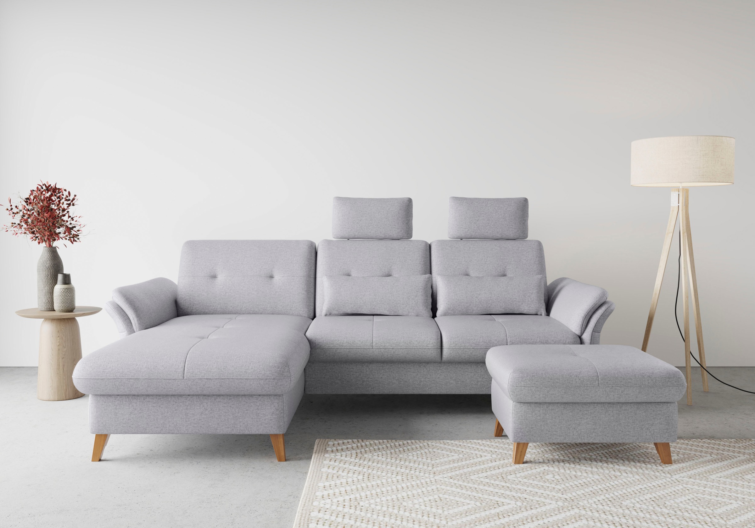 sit&more Ecksofa »Göteborg«, Sitztiefenverstellung und Federkern, wahlweise mit Bettfunktion