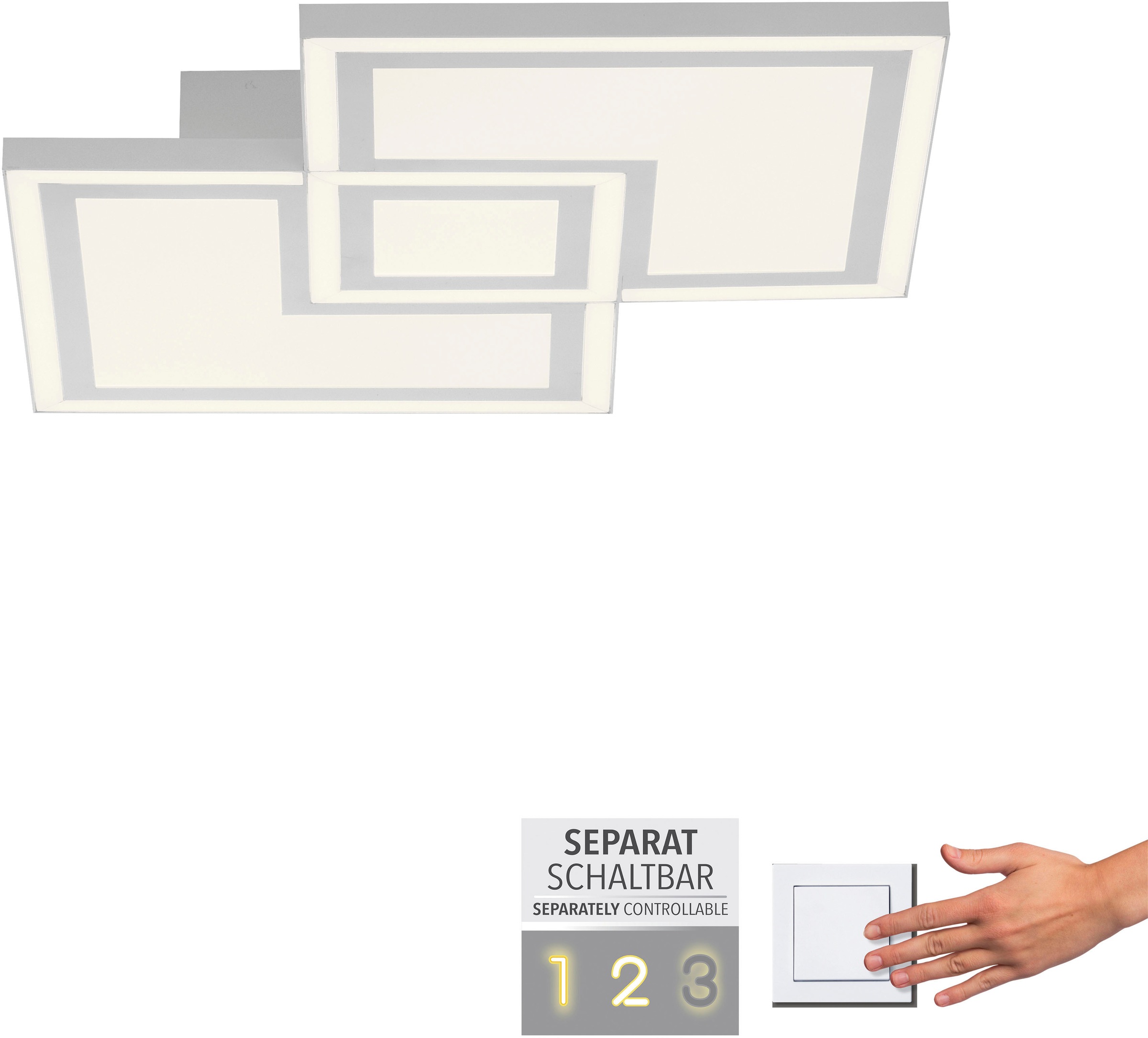 JUST LIGHT LED Deckenleuchte »BEDGING« LED-Board 1 Stk. Warmweiß