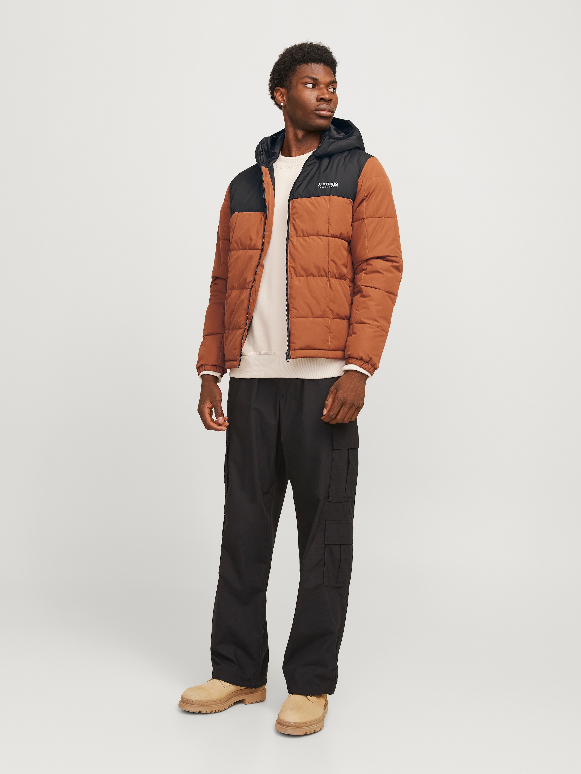 Jack & Jones Steppjacke »JJBEN SQUARE HOOD JACKET«, mit Kapuze