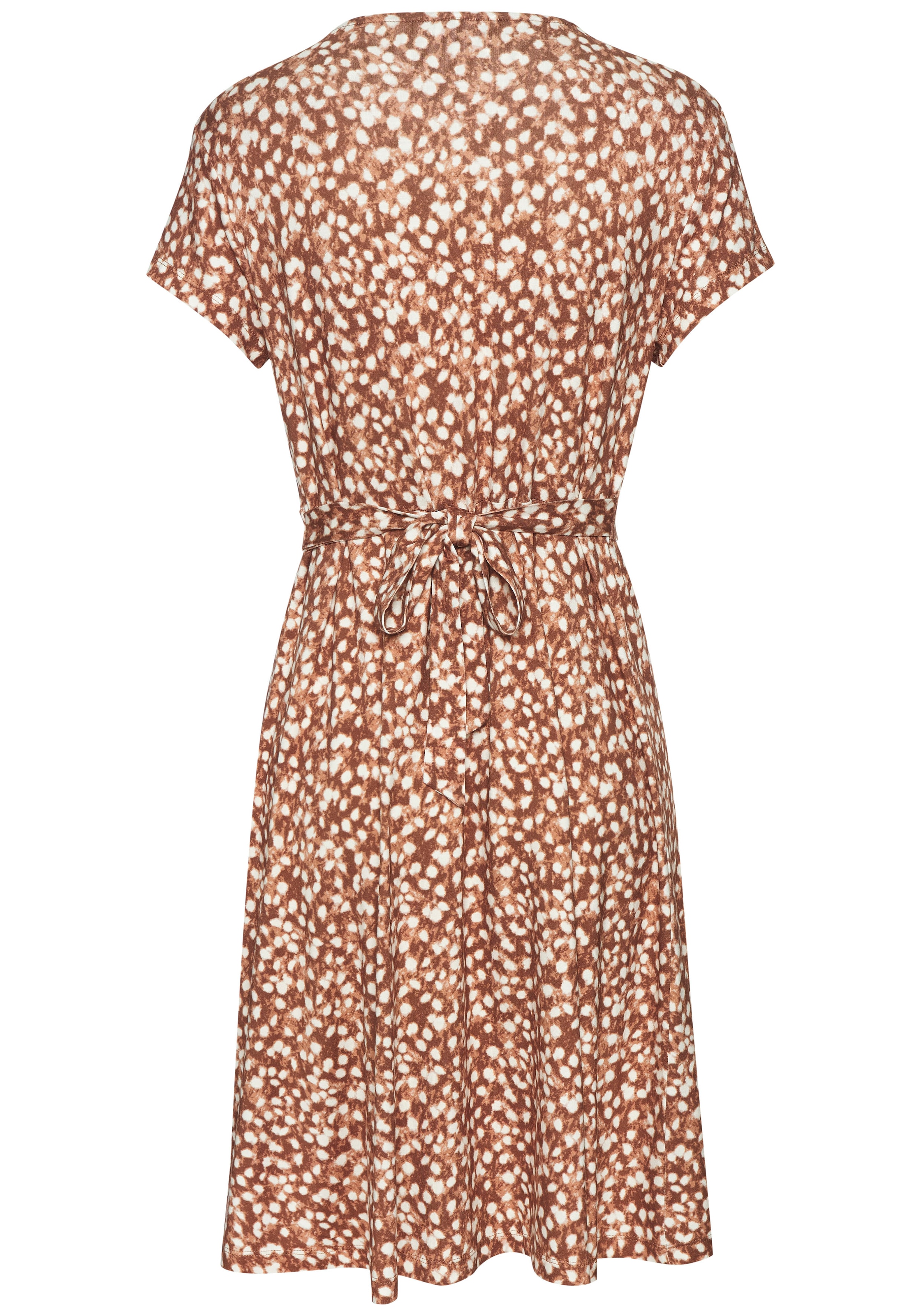 Vivance Jerseykleid, mit Pünktchendruck und V-Ausschnitt, figurschmeichelndes Sommerkleid
