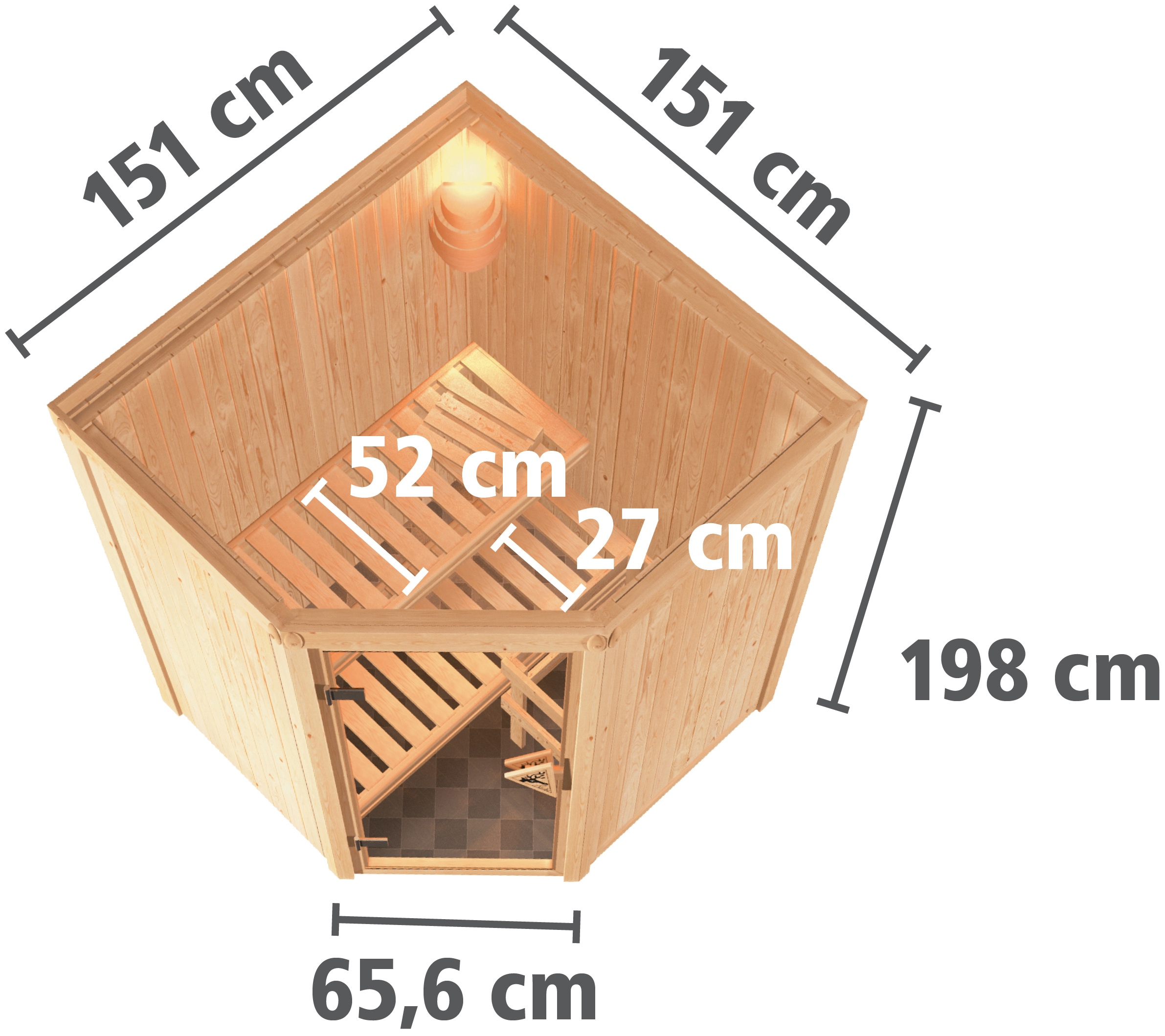 Karibu Sauna »Nanna« Set,  Ofen 3,6 kW externe Strg.easy