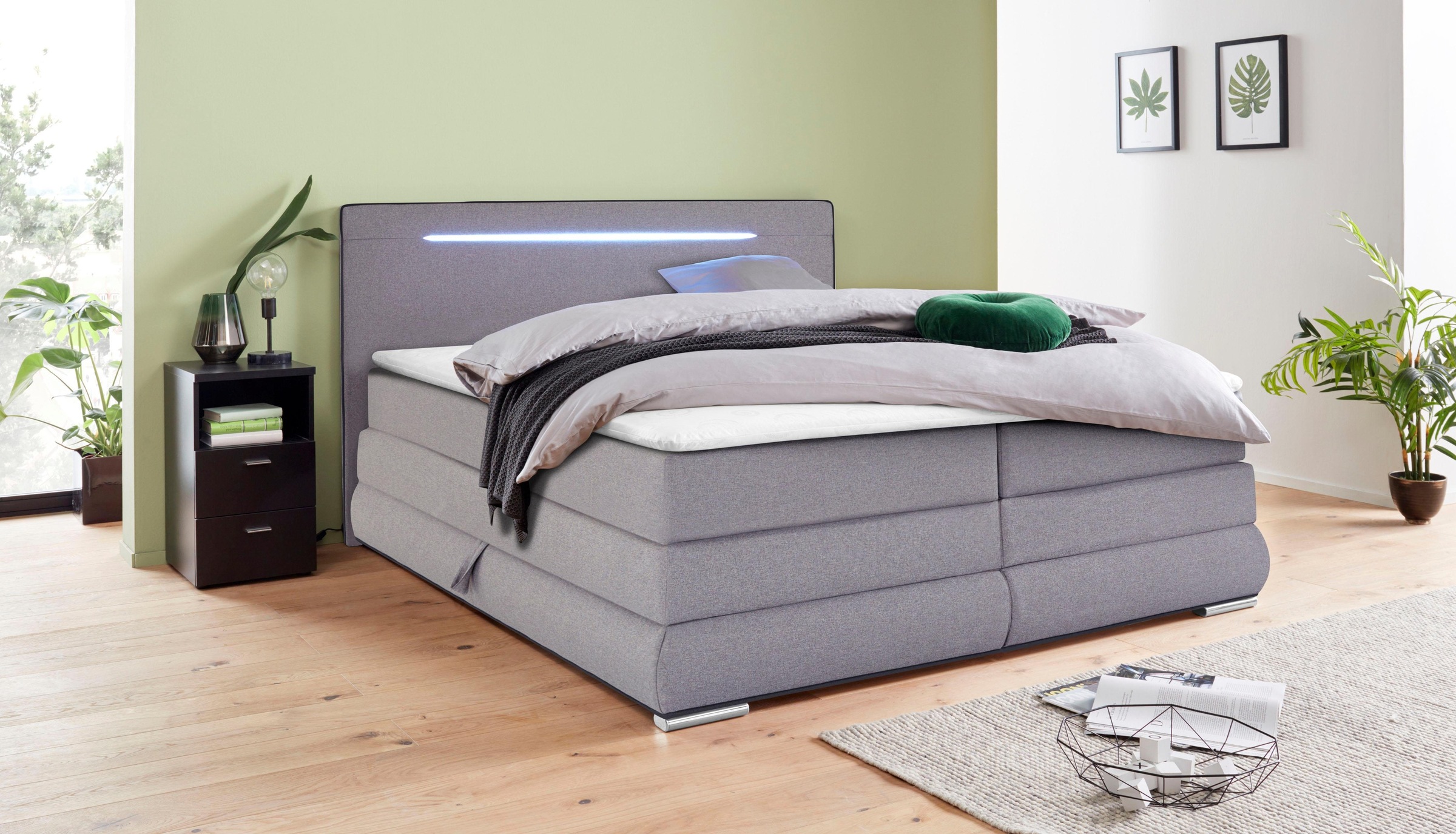 Bild von COLLECTION AB Boxspringbett, inkl. Bettkasten, LED-Beleuchtung und Topper