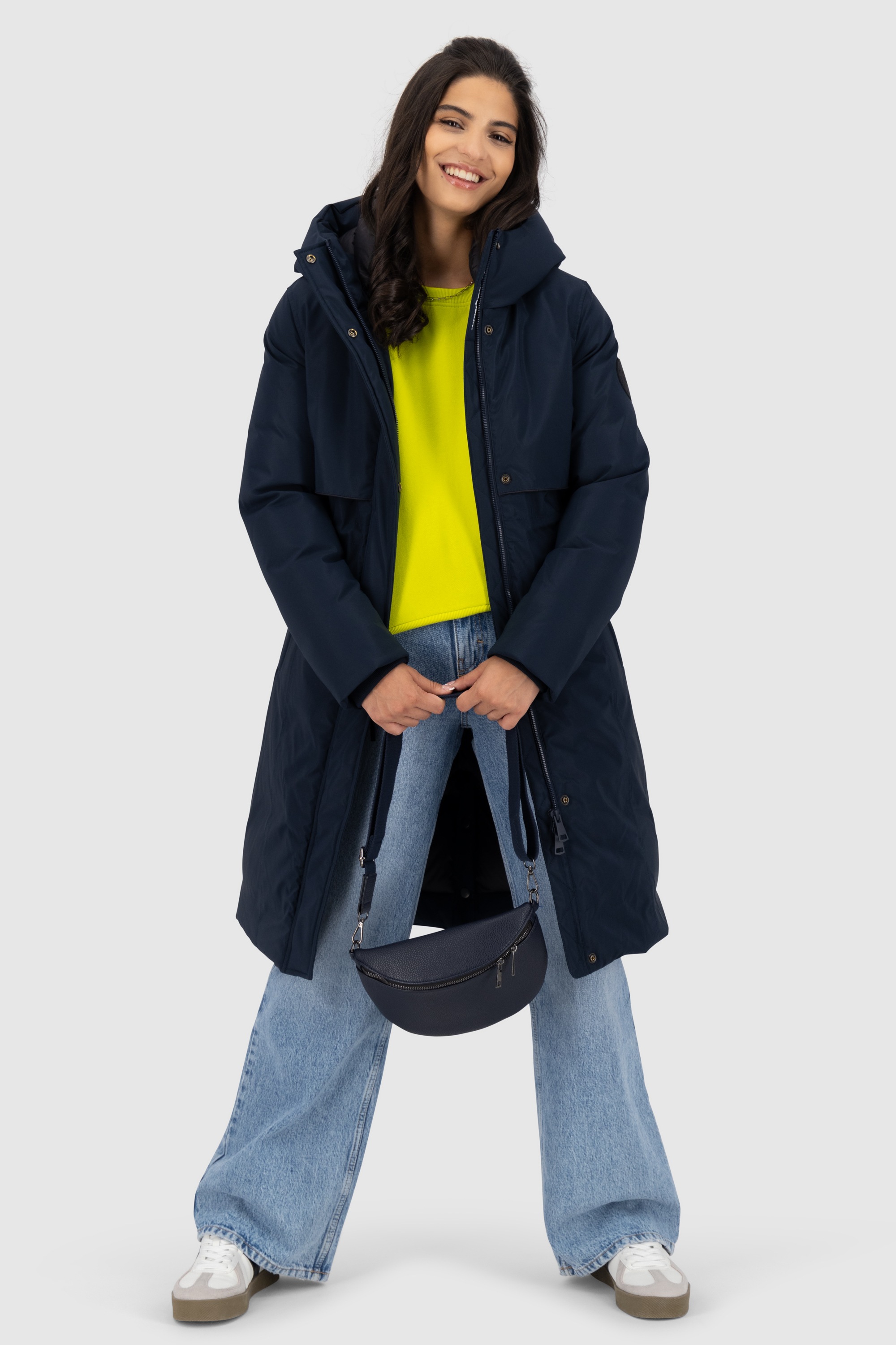 Alife & Kickin Steppjacke »Damen CarsynAK A«, mit Kapuze, Wintermantel mit regulierbarem Taillen- Kordelzug und Kapuze