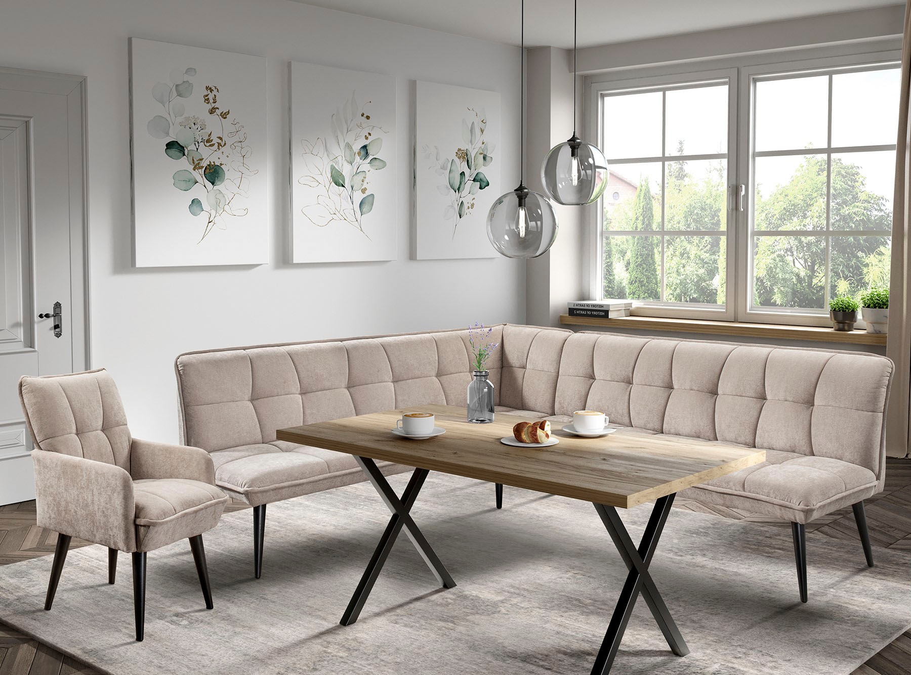 exxpo - sofa fashion Essbank »Mocca Essbank, Sitzbank« hoher Sitzkomfort, bequem und elegant, hochwertige Detailverarbeitung