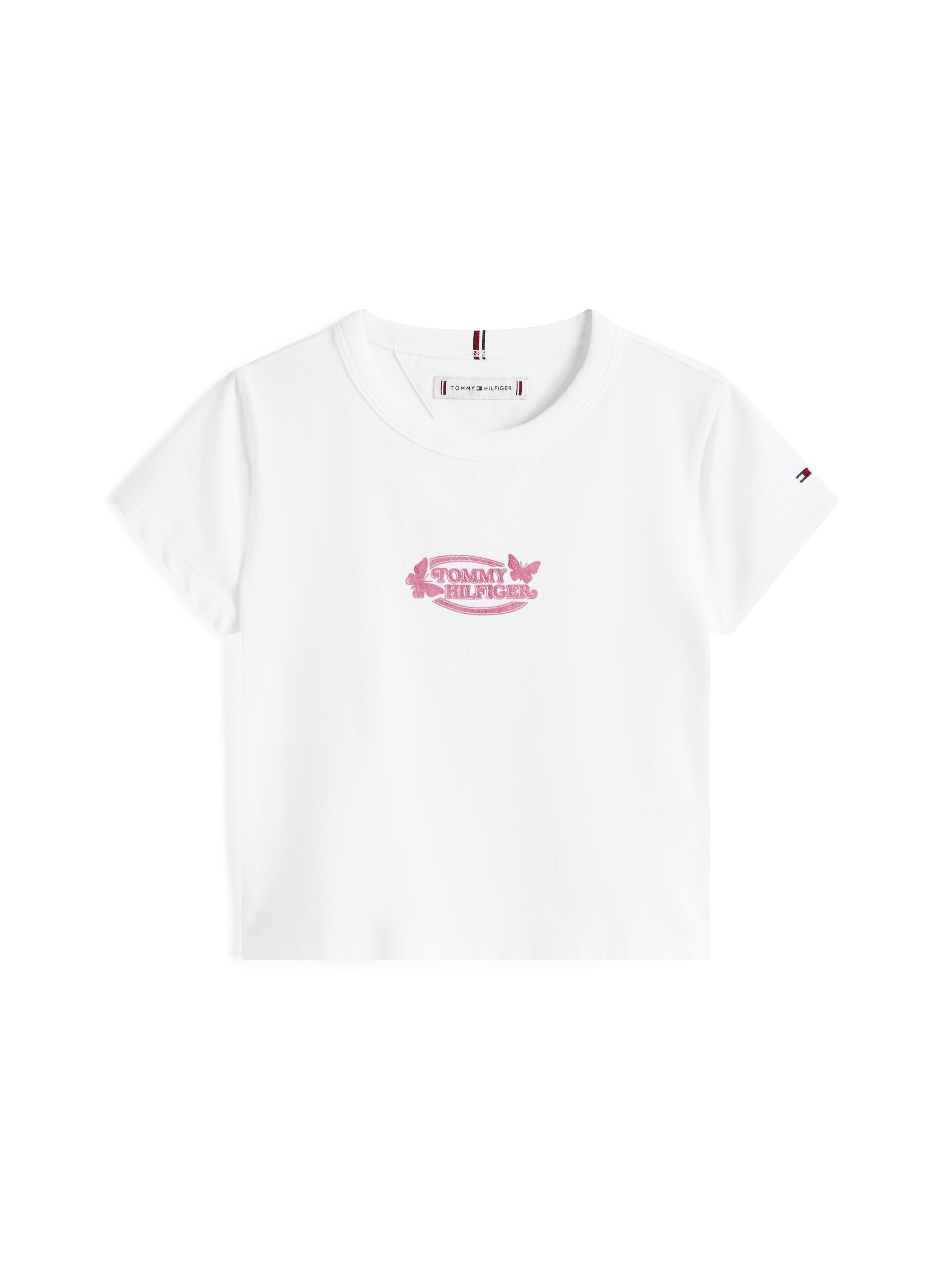 Tommy Hilfiger T-Shirt »BUTTERFLY GRAPHIC TEE SS«, für Kinder bis 16 Jahre, mit glänzendem Druck