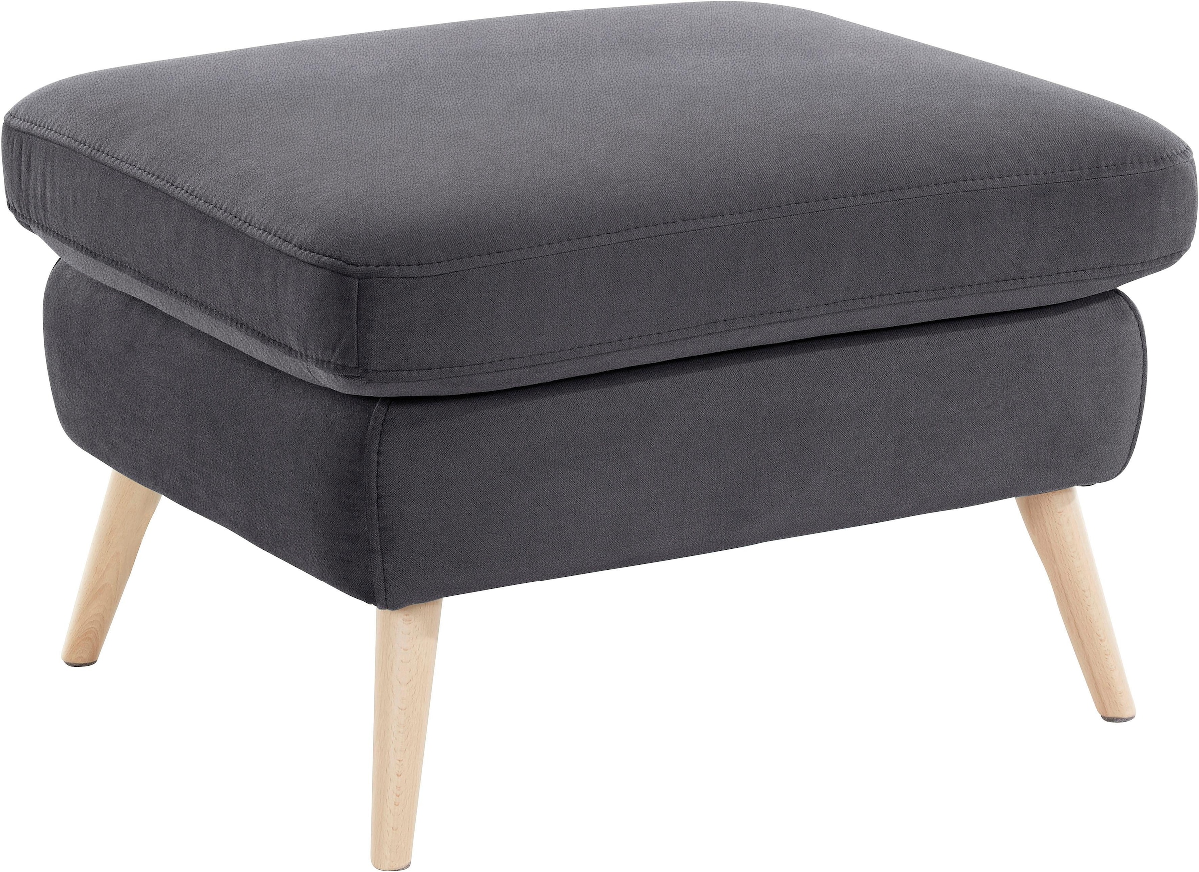 exxpo - sofa fashion Hocker »Scandi bequem und elegant mit hohem Holzfuß«, bequem und elegant mit hohem Holzfuß