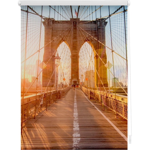 LICHTBLICK ORIGINAL Seitenzugrollo »Klemmfix Motiv Brooklyn Bridge«,  Lichtschutz, ohne Bohren, freihängend, bedruckt bequem und schnell  bestellen