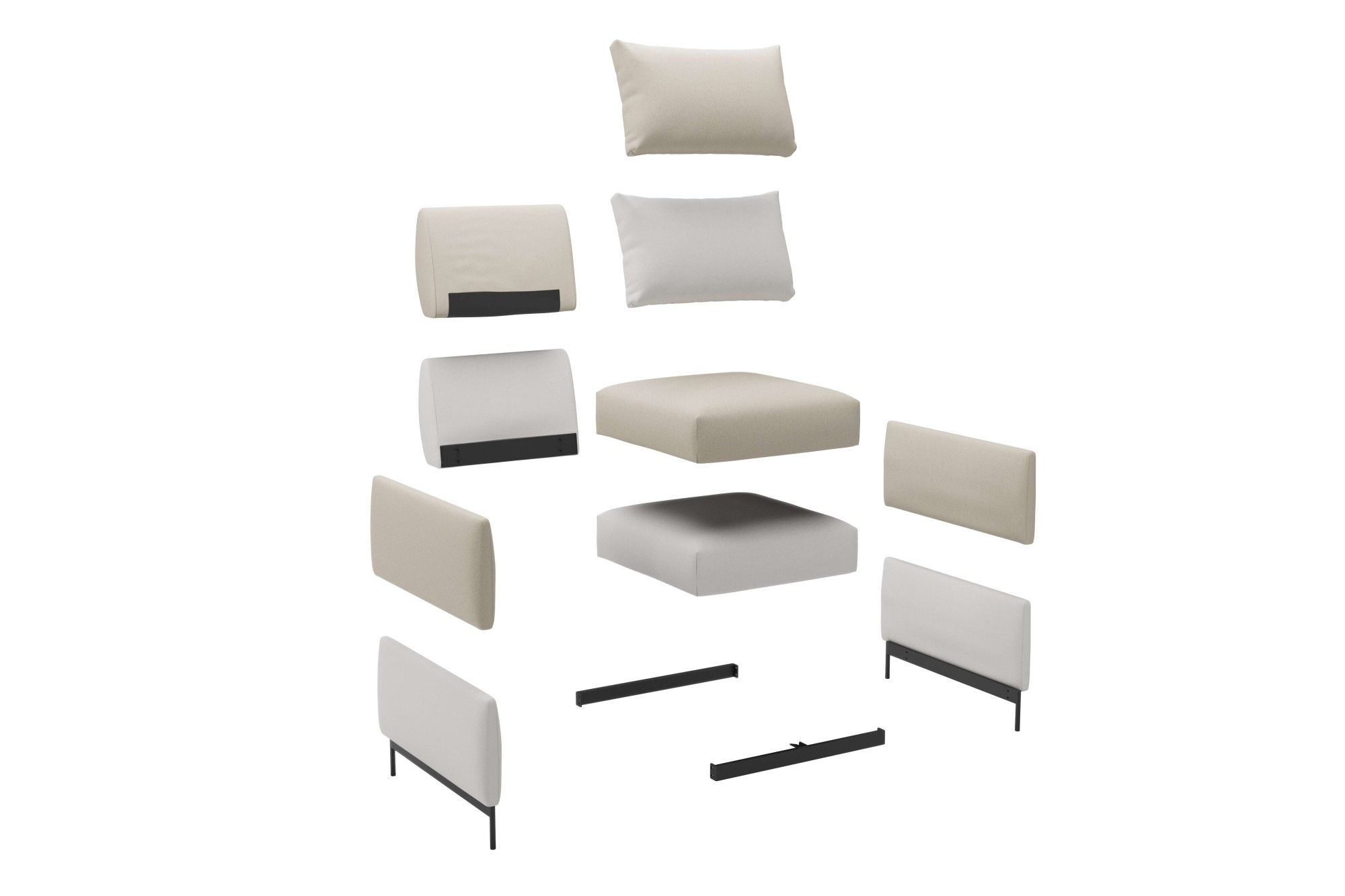Tenksom Ecksofa »Tokey, Polsterecke, Couch, Recamiere links und rechts montierbar«, Bezüge wechselbar, hoher und gemütlicher Sitzkomfort, L-Form