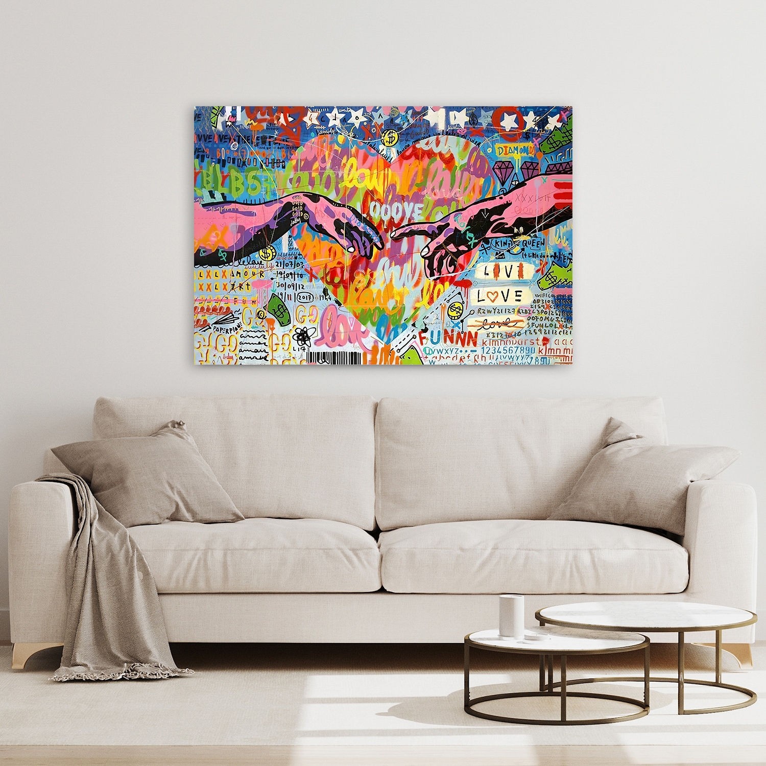 Affengeilebilder Leinwandbild »Street Art Adam auf Keilrahmen gespannt« 1 Stk. tlg. Kunstdruck Wandbild Bild in verschiedenen Formaten