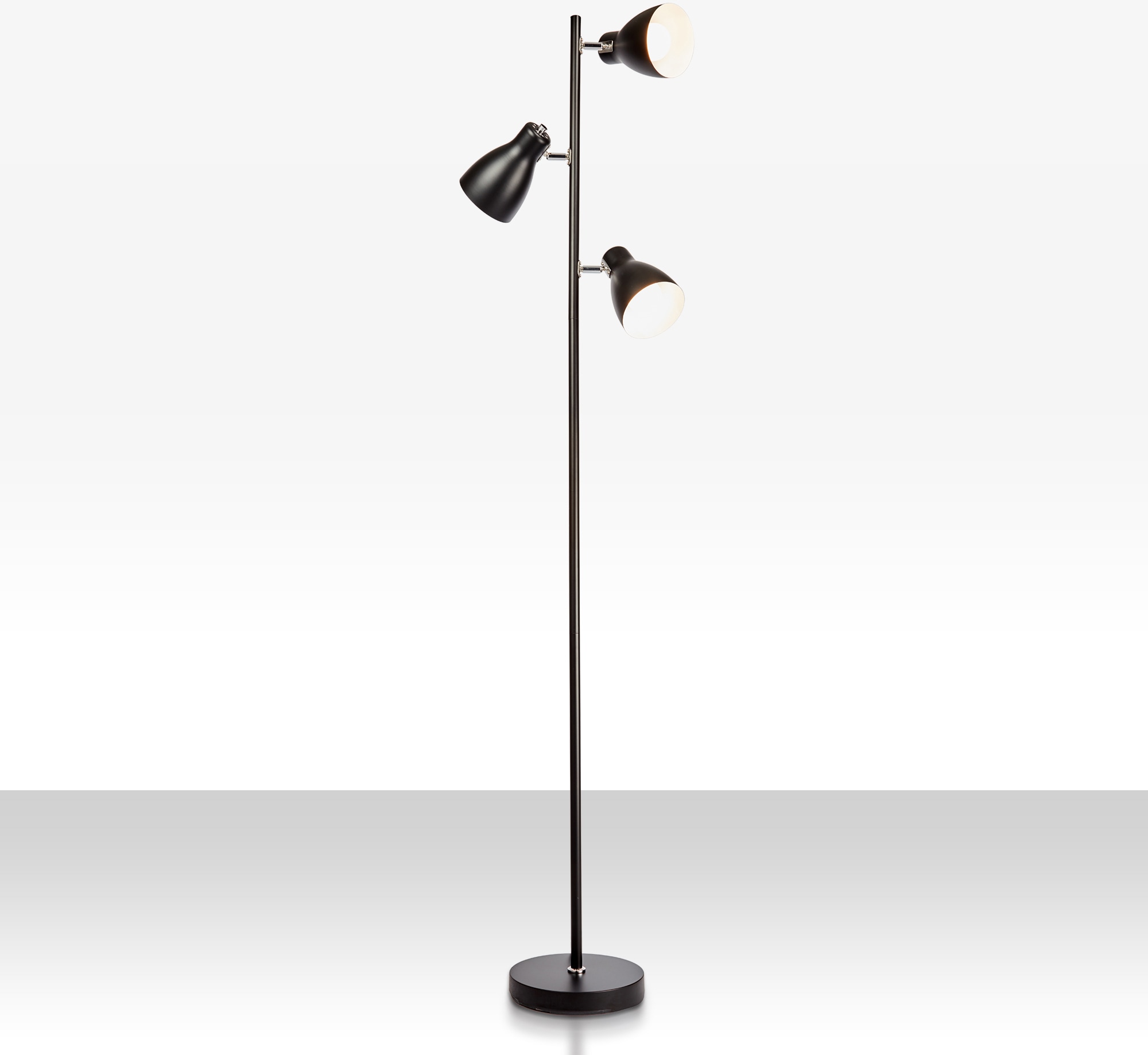 B.K.Licht Stehlampe, 3 Deckenfluter, online Metall, Stehleuchte, schwarz kaufen flammig-flammig, Leuchte, schwenkbar, E27