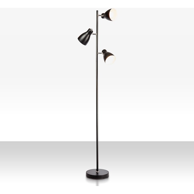 B.K.Licht Stehlampe, 3 flammig-flammig, Stehleuchte, Metall, Deckenfluter,  Leuchte, schwenkbar, E27, schwarz online kaufen