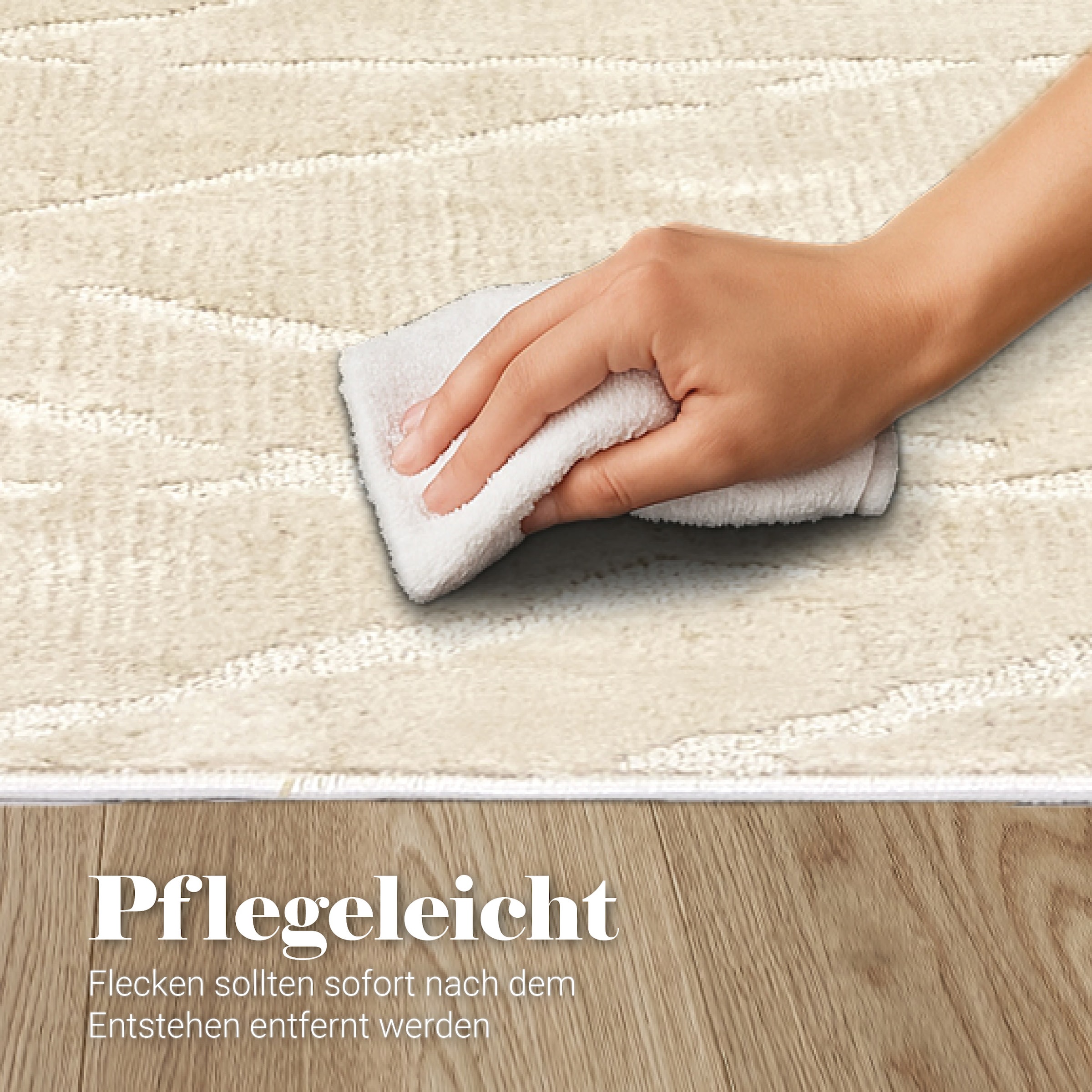 ASTRA Teppich »Lou 252«, rechteckig, 10 mm Höhe, Hoch Tief Struktur, Kurzflor, Wohnzimmer, Schlafzimmer