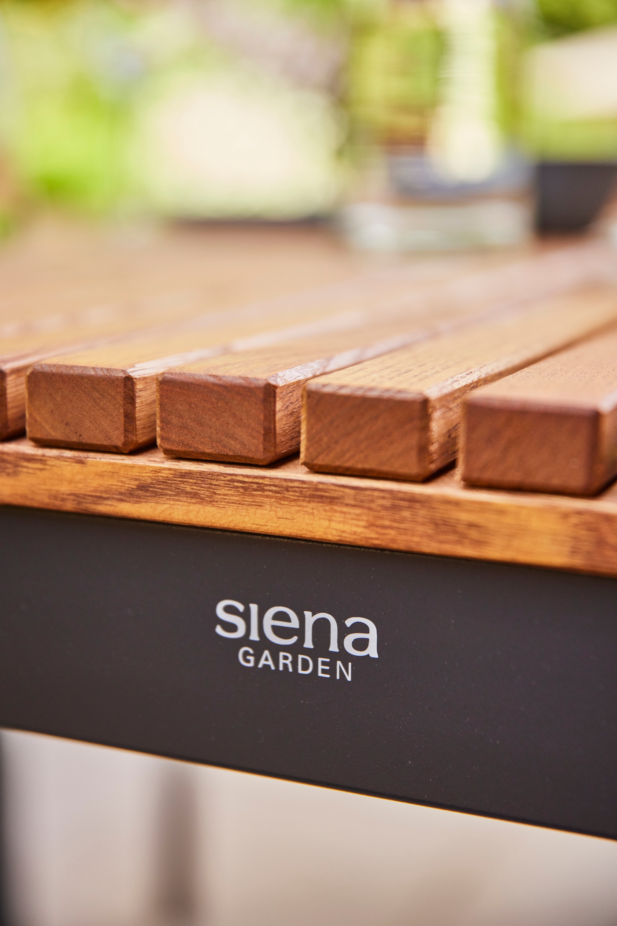 Siena Garden Gartentisch »»Bozen« BxTxH:100x160x76 cm«, Aluminium mit Robinienholz aus 100% FSC Holz