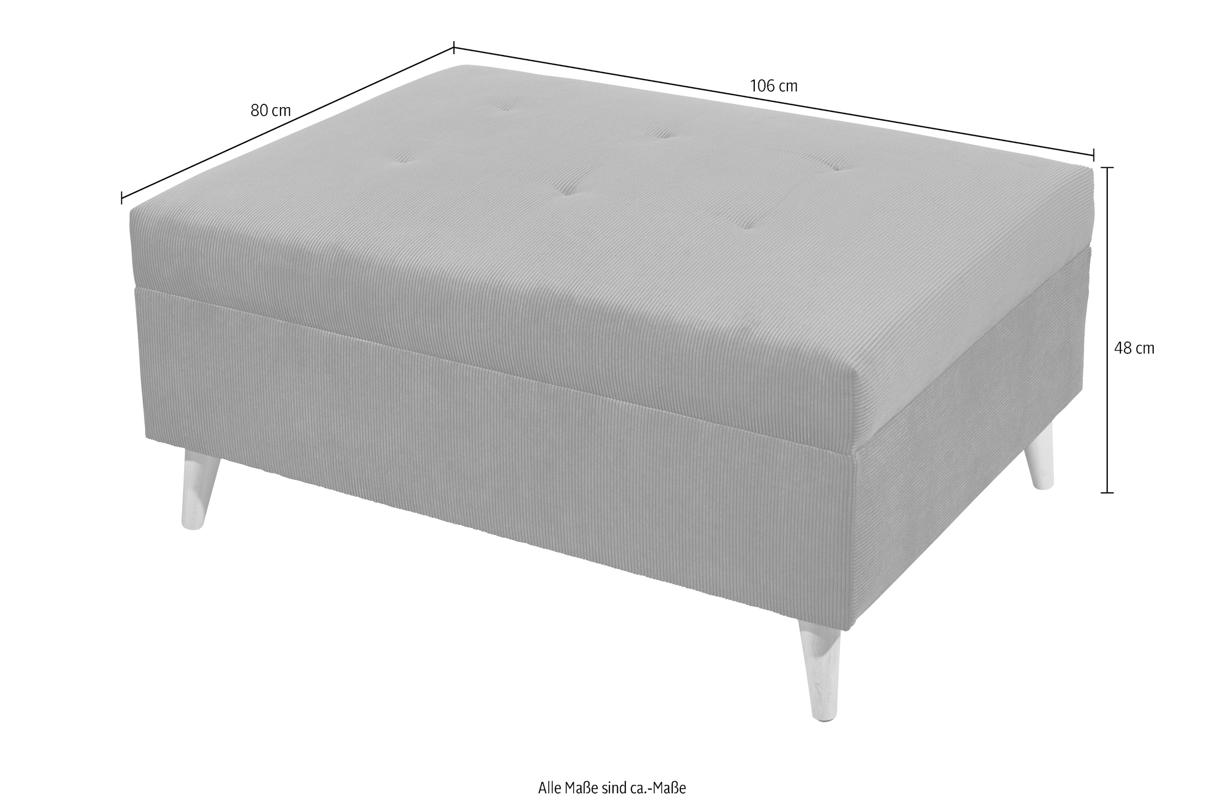 ED EXCITING DESIGN Ecksofa »Calanda L-Form«, mit Hocker & 3 Zierkissen