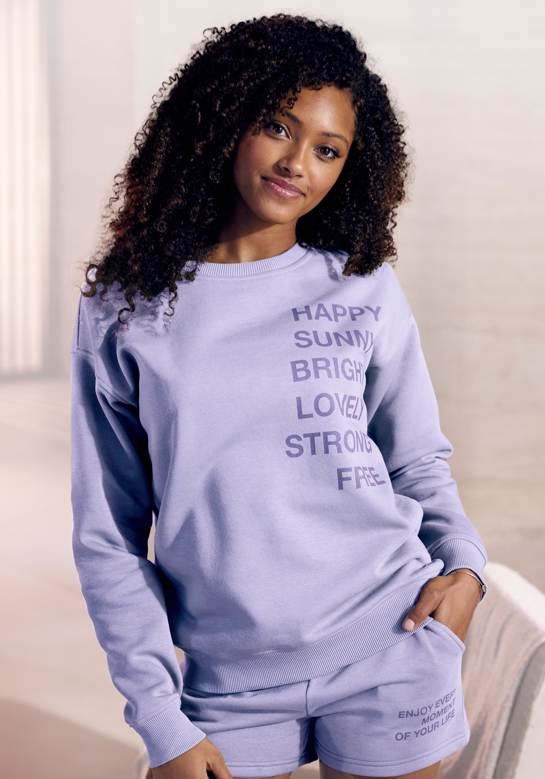 Buffalo Sweatshirt »- Loungeshirt«, mit Statement Druck, Loungewear
