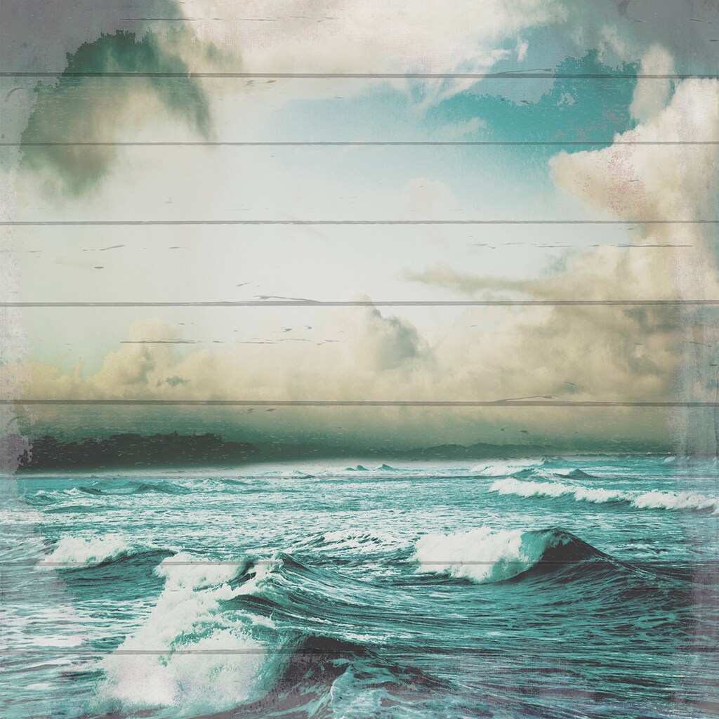 queence Holzbild »Unwetter auf dem Meer«