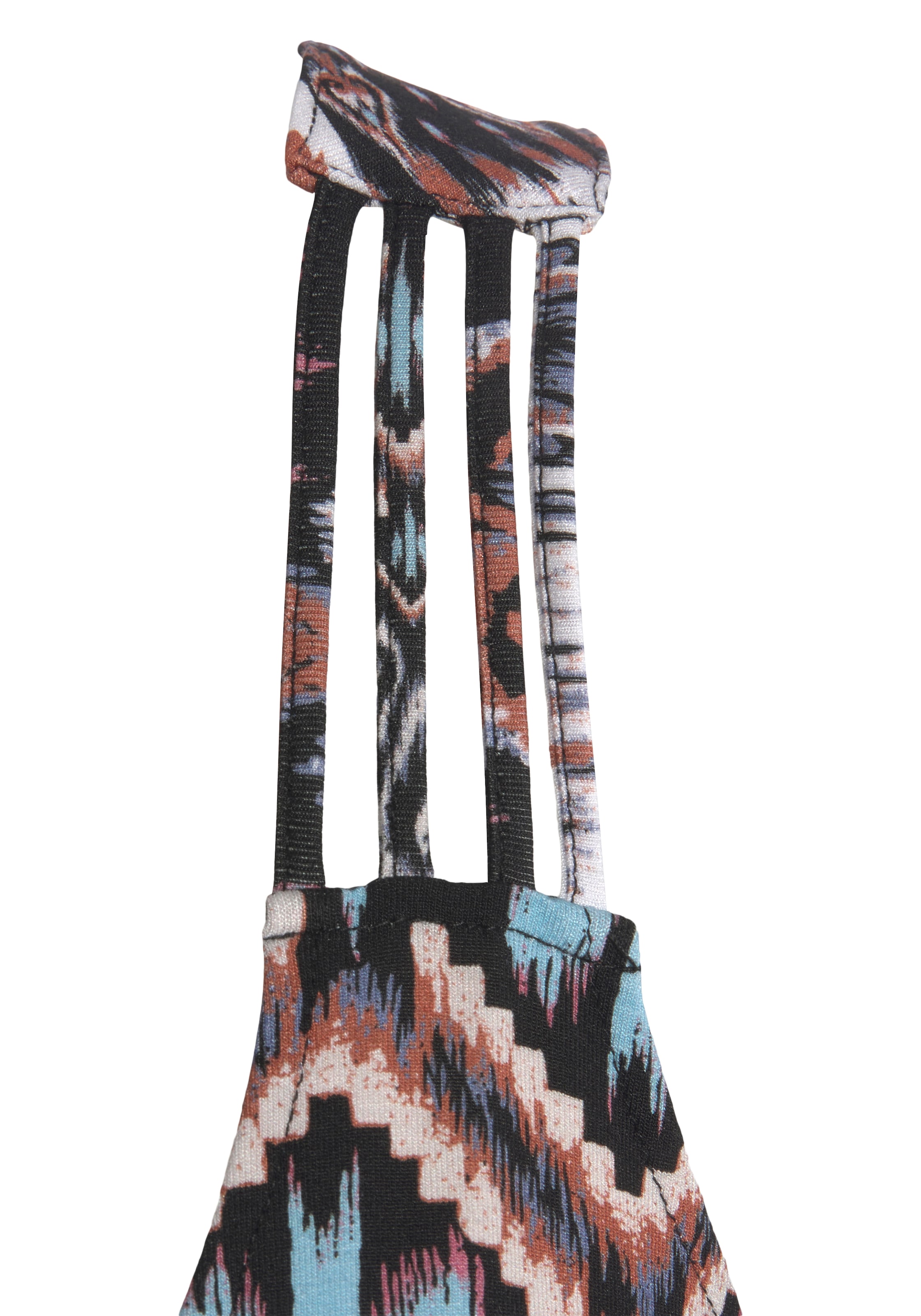 Buffalo Strandkleid mit besonderem Trägerdesign und Ethnoprint, Minikleid, Sommerkleid