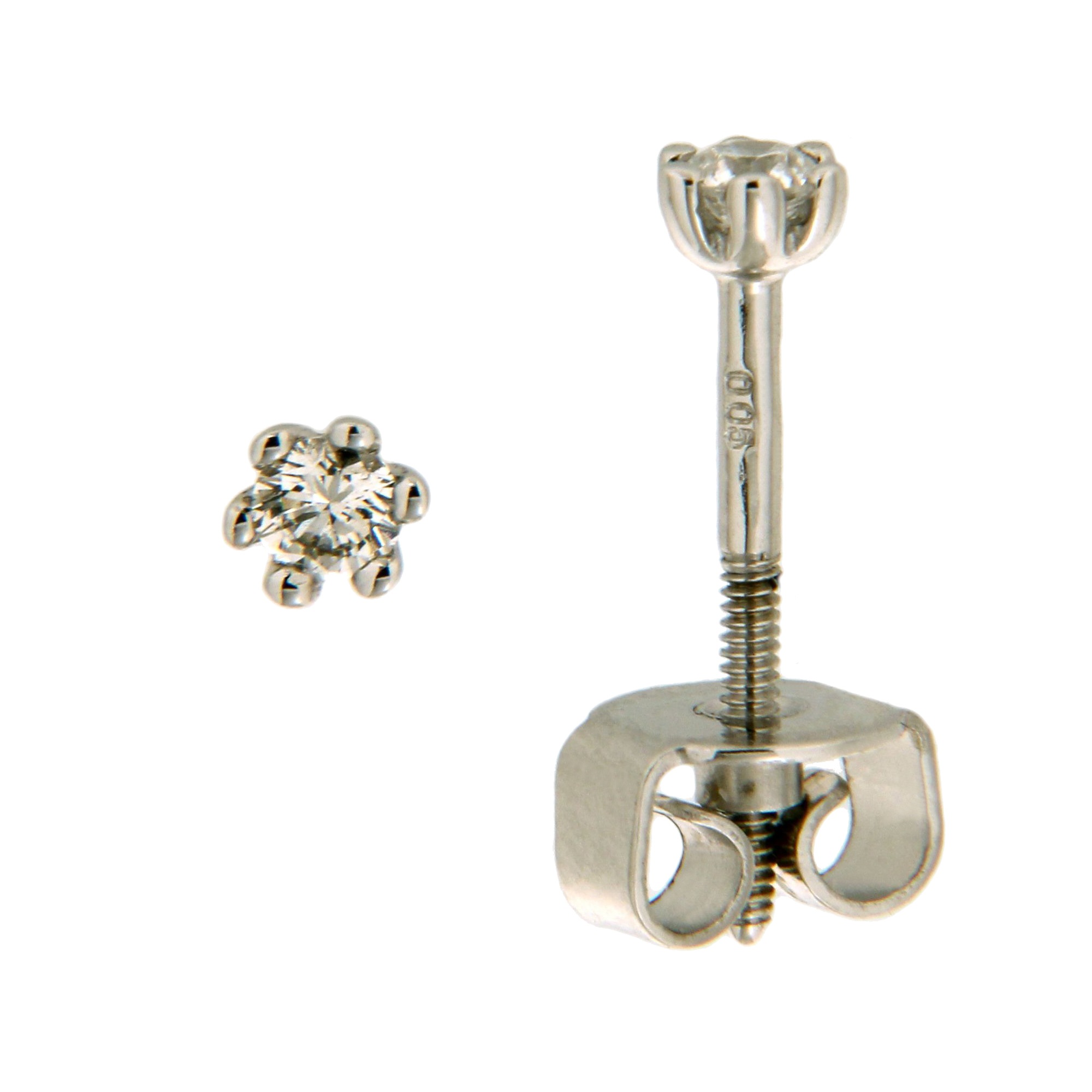 Paar Ohrstecker „585 Gold 2x Brillant 0,10ct.“ gelb + weiß 0,10 ct SI = kleine Einschlüsse ONE-SIZE – 0,10 ct SI = kleine Einschlüsse