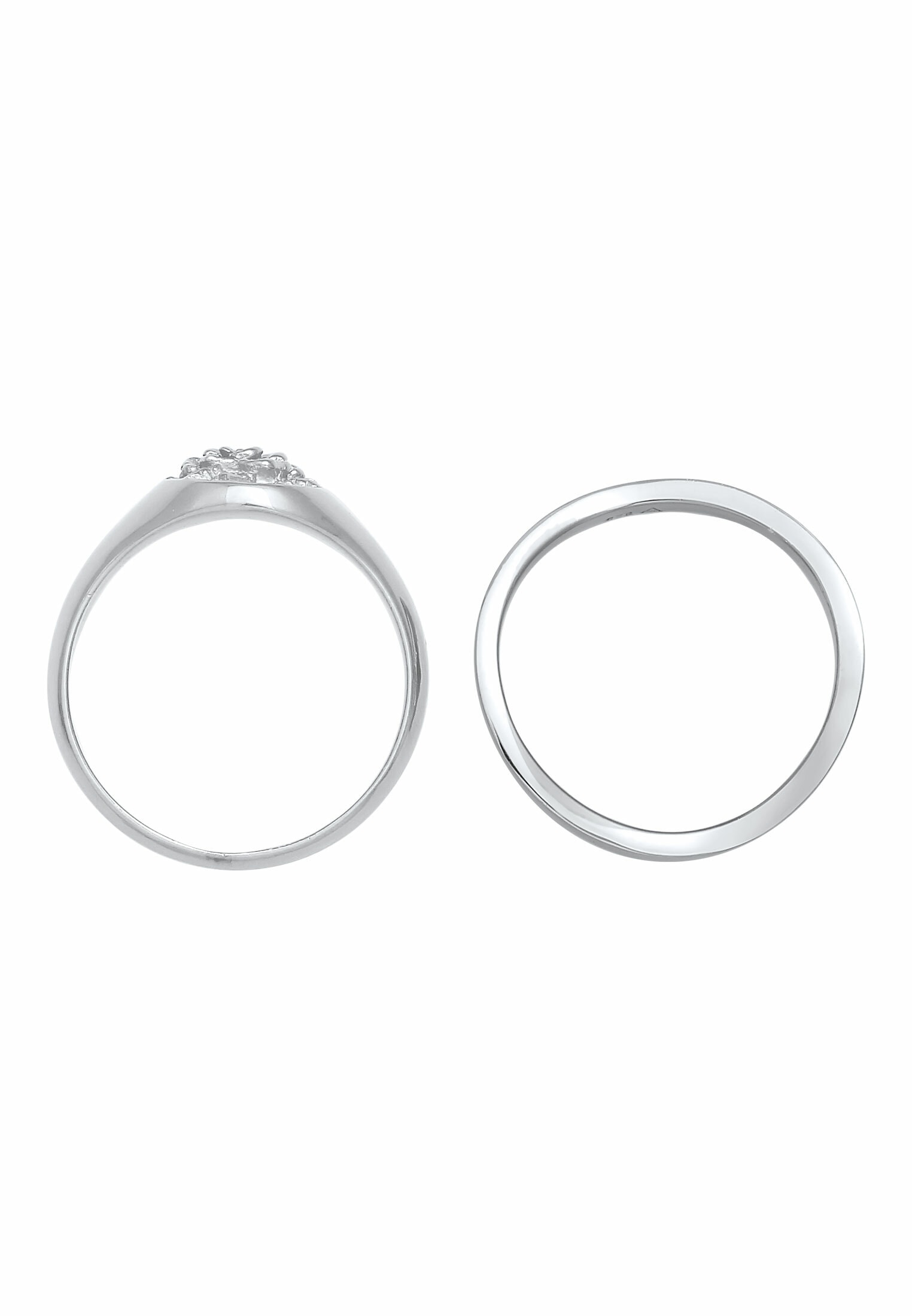 Angebotsrabatt Elli Fingerring »Siegelring Rose Basic 925 2er Silber« kaufen online Ring Set