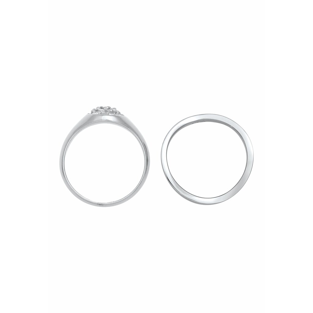 Elli Fingerring »Siegelring Rose Basic Ring 2er Set 925 Silber«