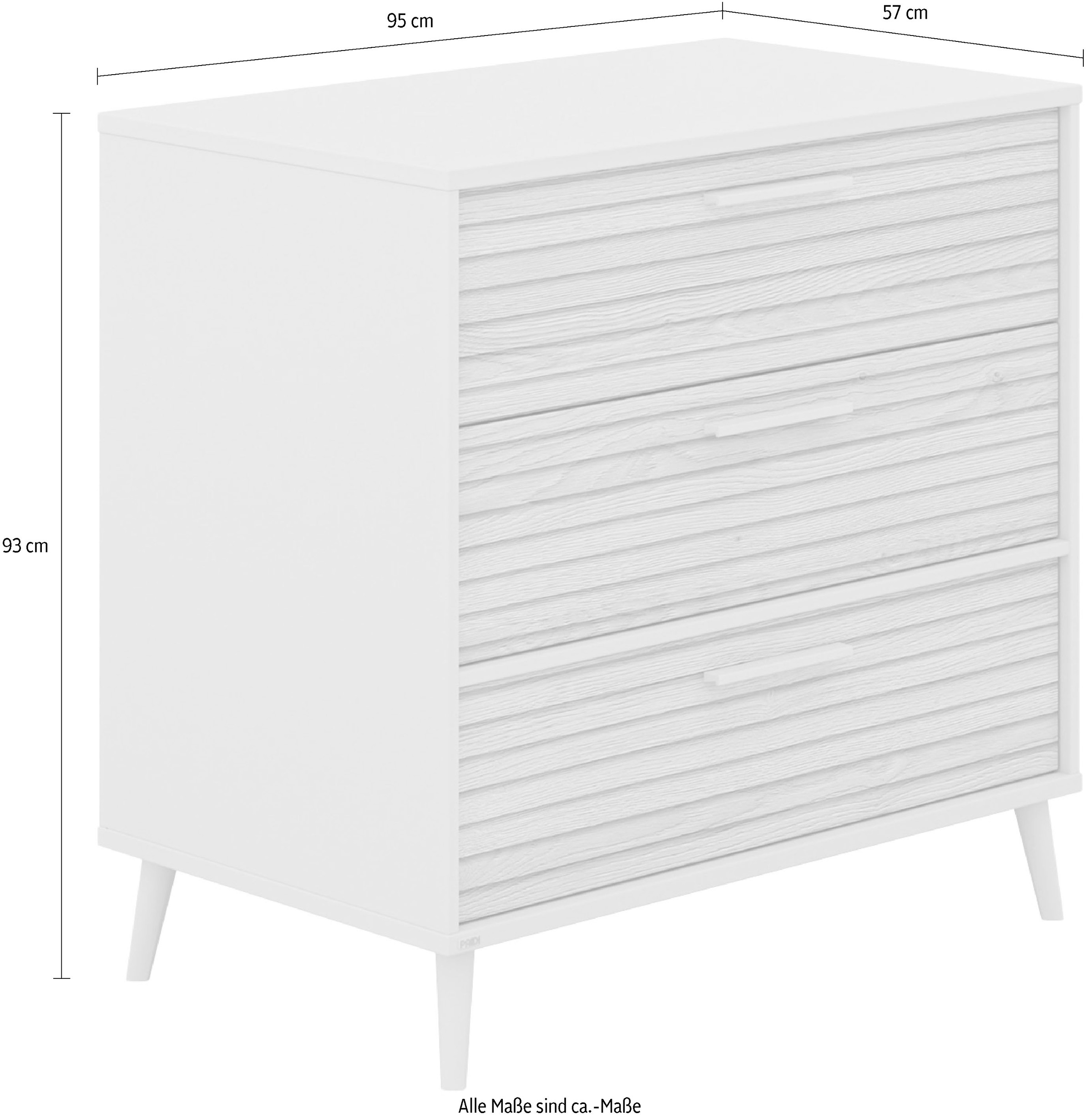 PAIDI Wickelkommode »EEFJE Kommode in modernem Design, Cashmere-Beige mit Groovy-Oak«, bis 50 kg, in verschiedenen Breiten und Ausführungen, 95 cm