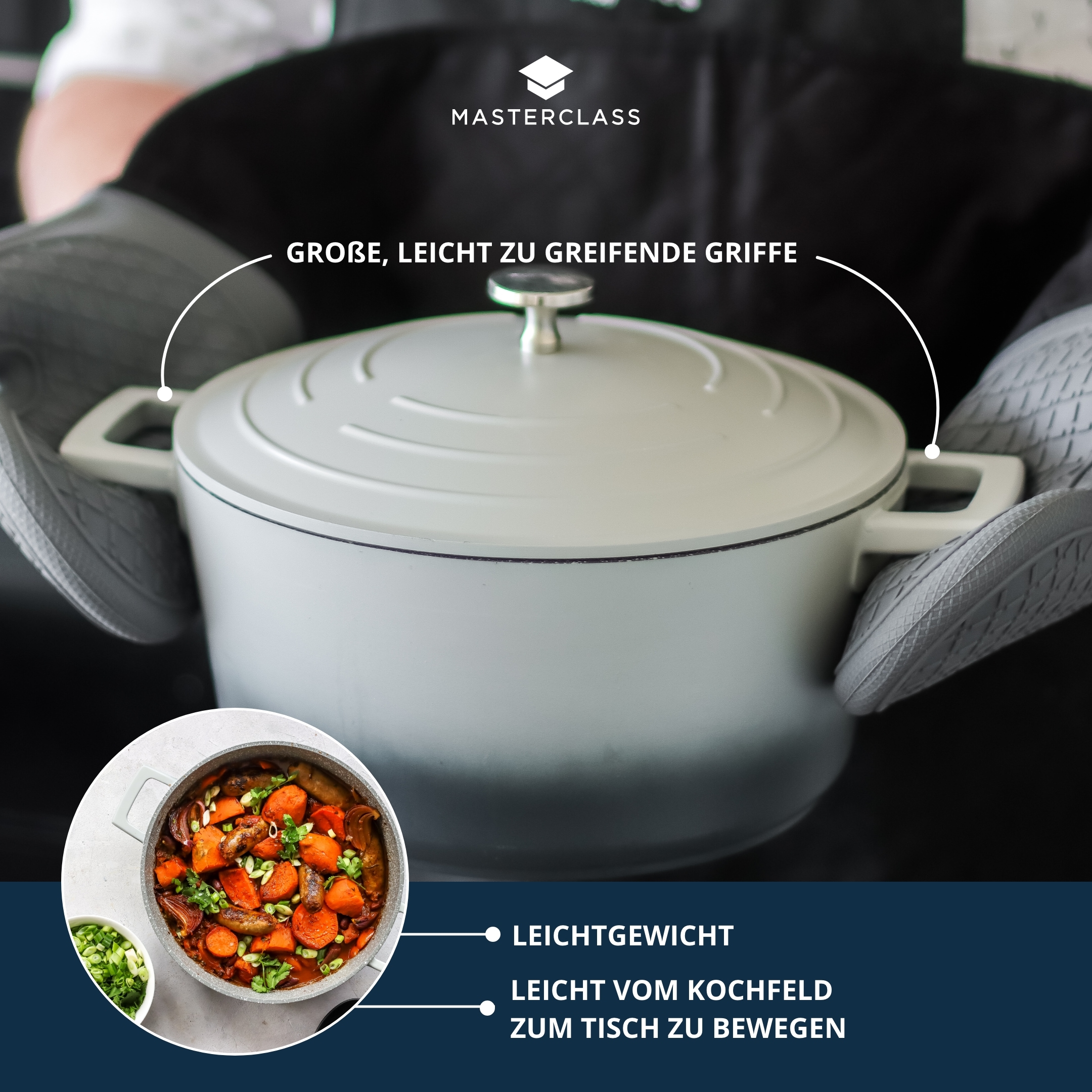 Master Class Kasserolle »MasterClass«, Aluminiumguss, 5 Liter, rund, ultraleicht, kratzfeste Antihaftbeschichtung, Induktion
