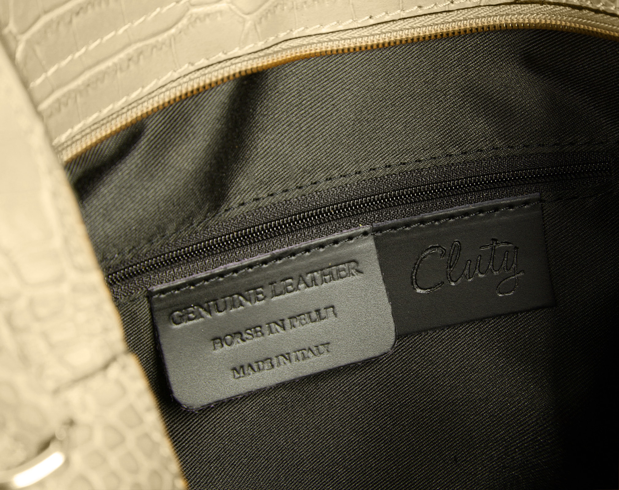 Cluty Henkeltasche, echt Leder, Made in Italy