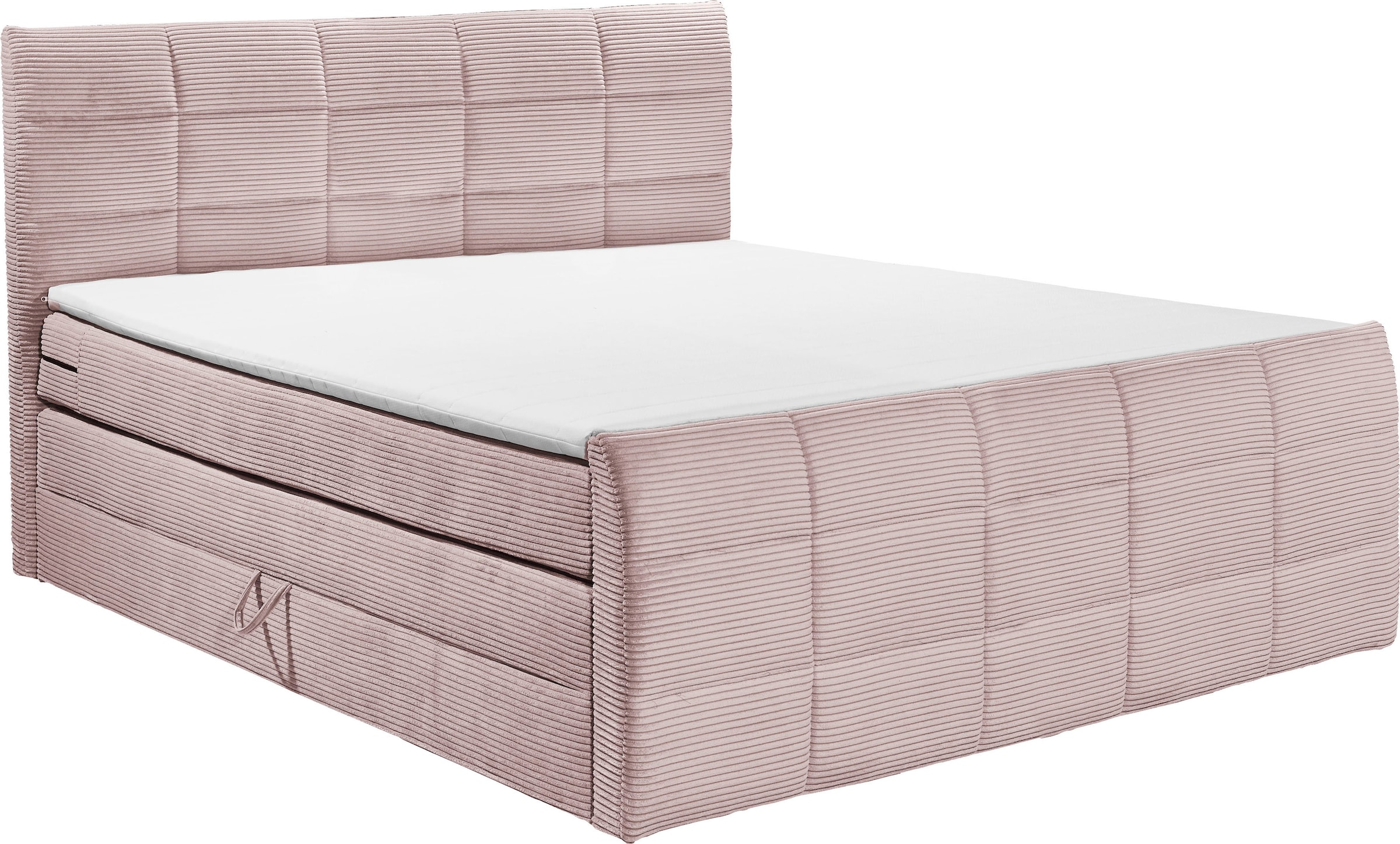 ED EXCITING DESIGN Boxspringbett "Bolivia", harte Seite mit Kokosmatte, wei günstig online kaufen