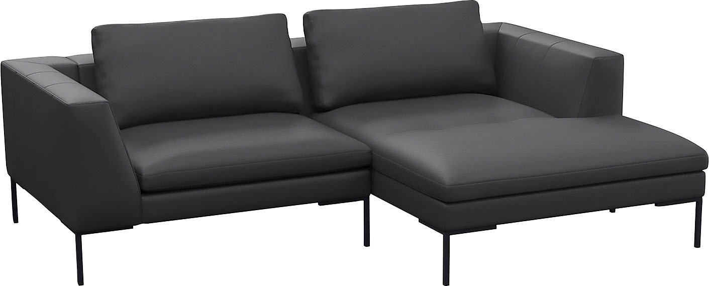 FLEXLUX Ecksofa »Loano, superbequemer Sitzkomfort durch Kaltschaum im Sitz, L-Form«, modernes Sofa, frei im Raum stellbar, lose Kissen, hoher Fuß