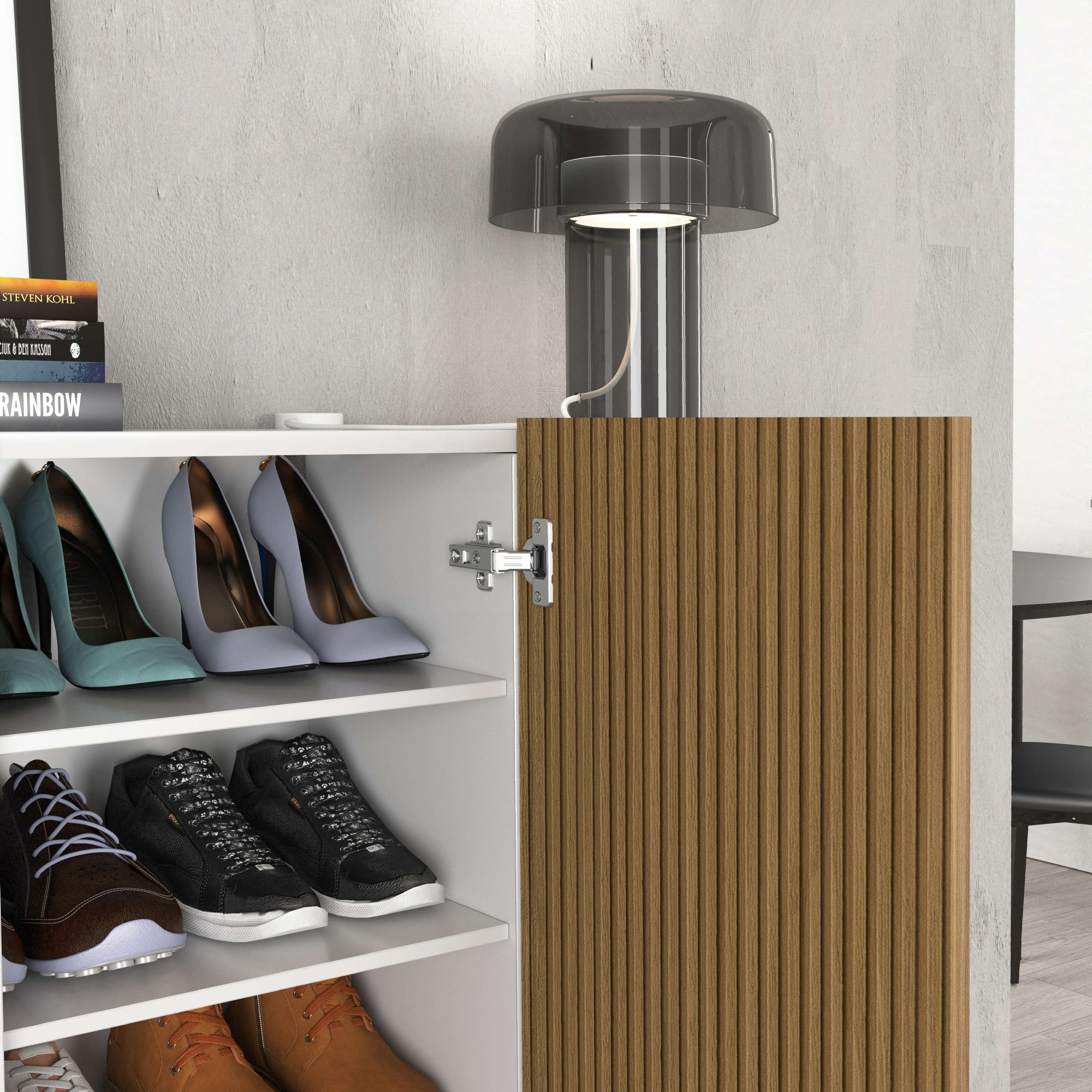 INOSIGN Schuhschrank »LADY, Schuhkommode,Schuhmöbel,Schuhablage,Schuhregal«, mit 10 Einlegeböden, 12 Fächer, Tür mit Rillenoptik, ca.24 paar Schuhe