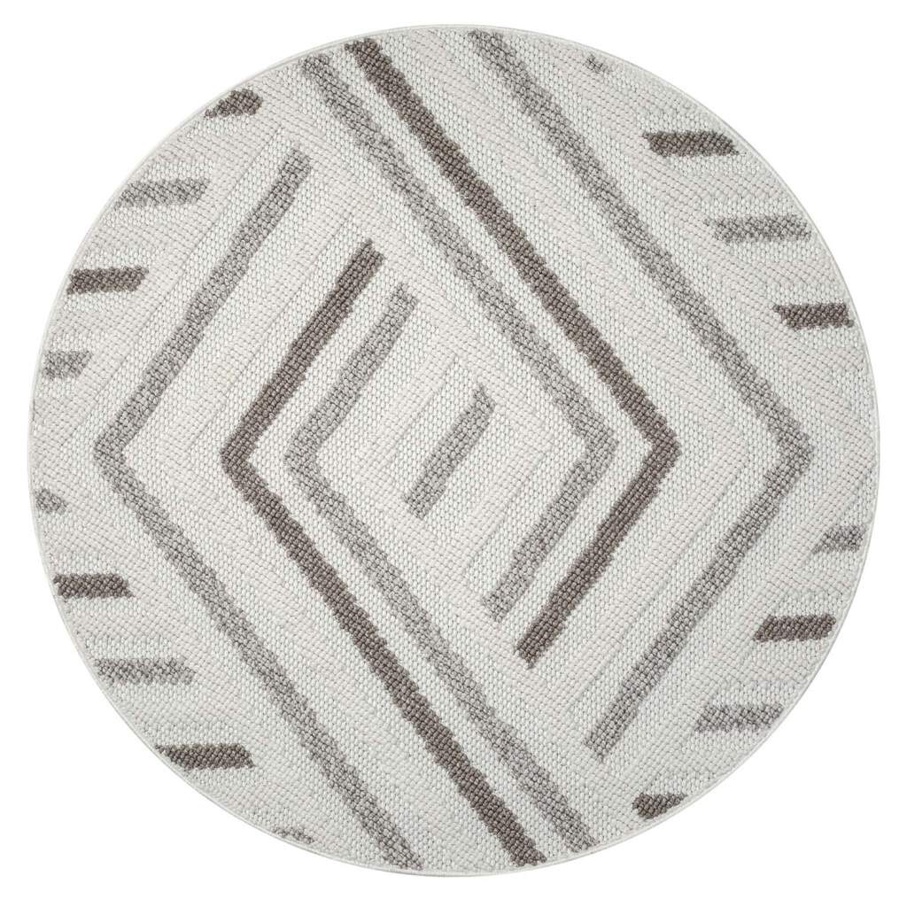 Carpet City Teppich »LINDO 7590«, rund, 11 mm Höhe, Kurzflor, Hochtief-Muster/ 3D-Effekt, Boho-Stil, Wohnzimmer